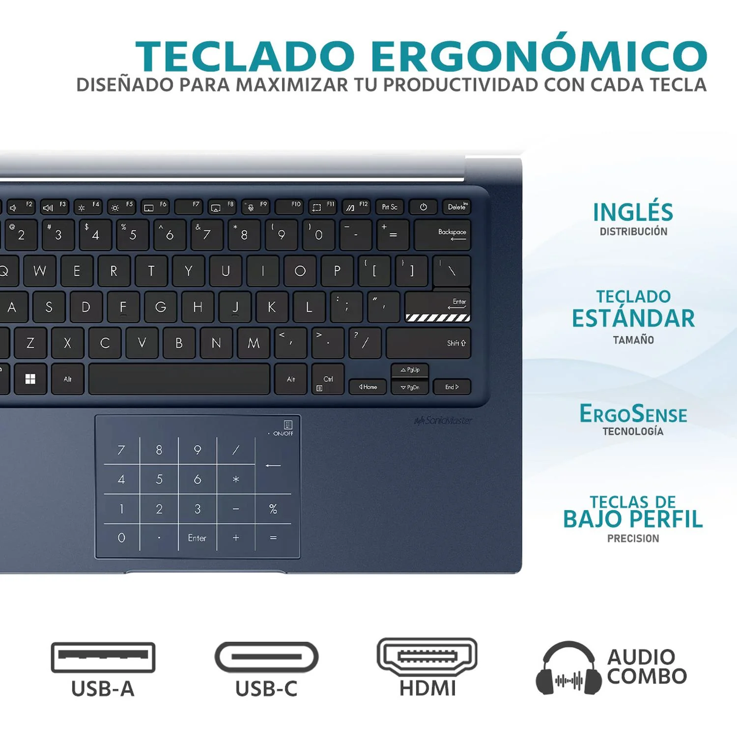 Laptop ASUS Vivobook 14 Intel Core i3 1315U 24GB SSD 256GB 14" FHD Teclado Ingles Mochila ideal para Estudiantes y Profesionales - Image 4