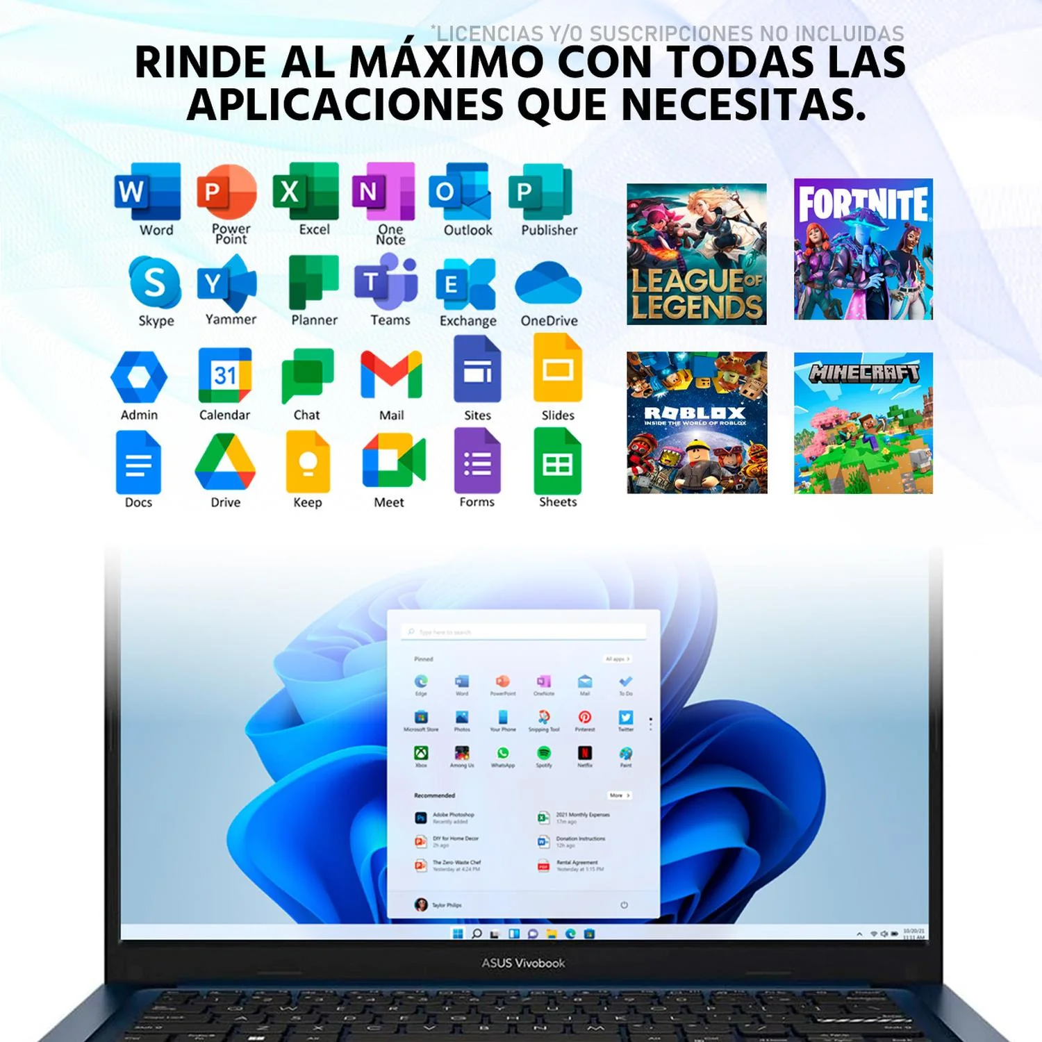 Laptop ASUS Vivobook 14 Intel Core i5 1334U 12GB SSD 512GB 14" Teclado Español Mochila Mouse Estudio y Trabajo Profesional - Image 5
