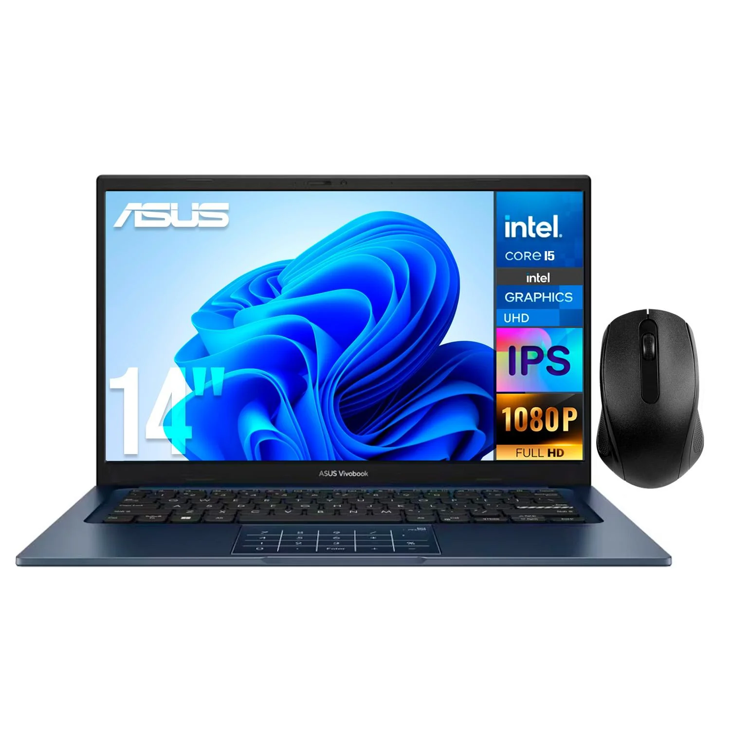 Laptop ASUS Vivobook 14 Intel Core i5 1334U 24GB 1TB SSD Pantalla 14" FHD Teclado Español W11H Mouse DXT Garantia y Servicio en Mexico