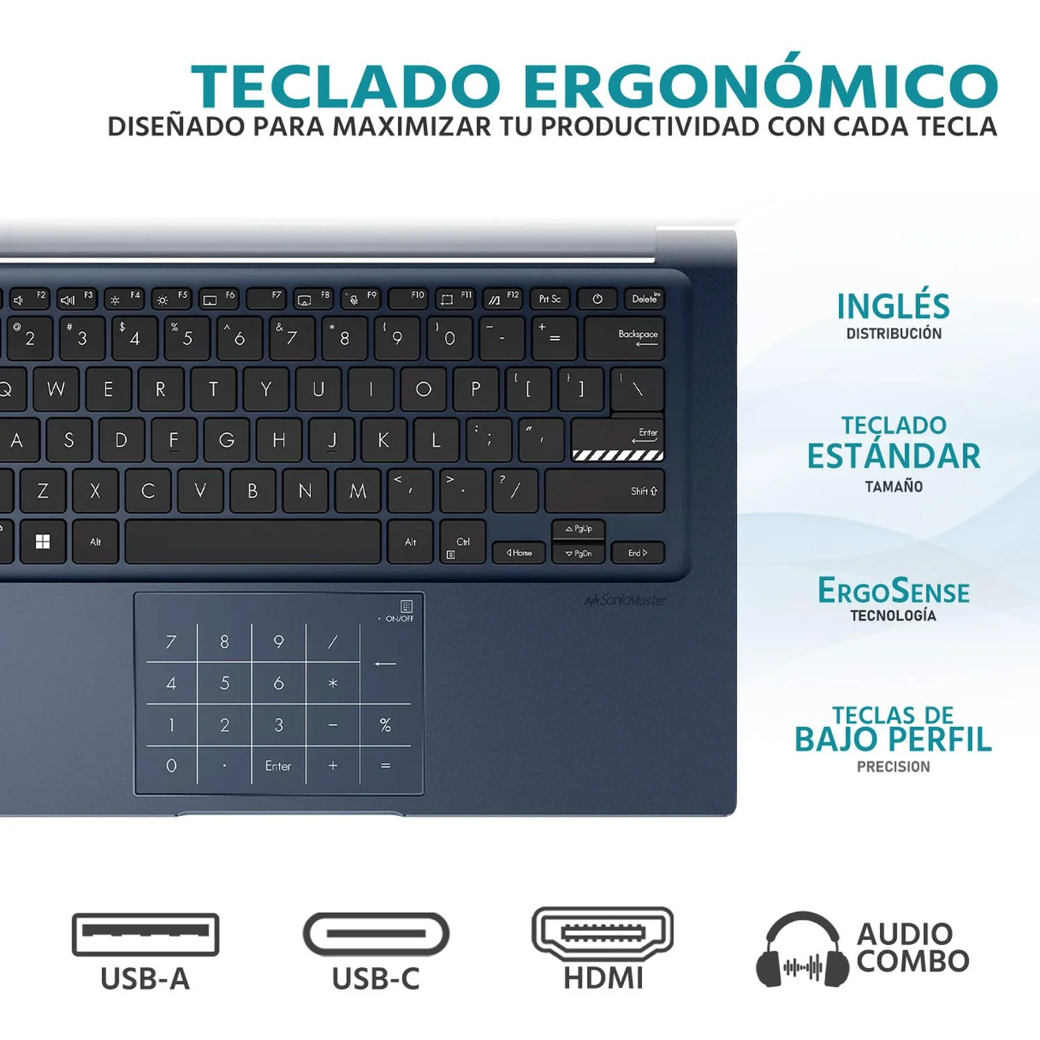 Laptop ASUS Vivobook 14 Intel Core i5 1334U 24GB SSD 256GB 14" FHD Teclado Ingles Mochila Productividad y Multitarea - Image 4