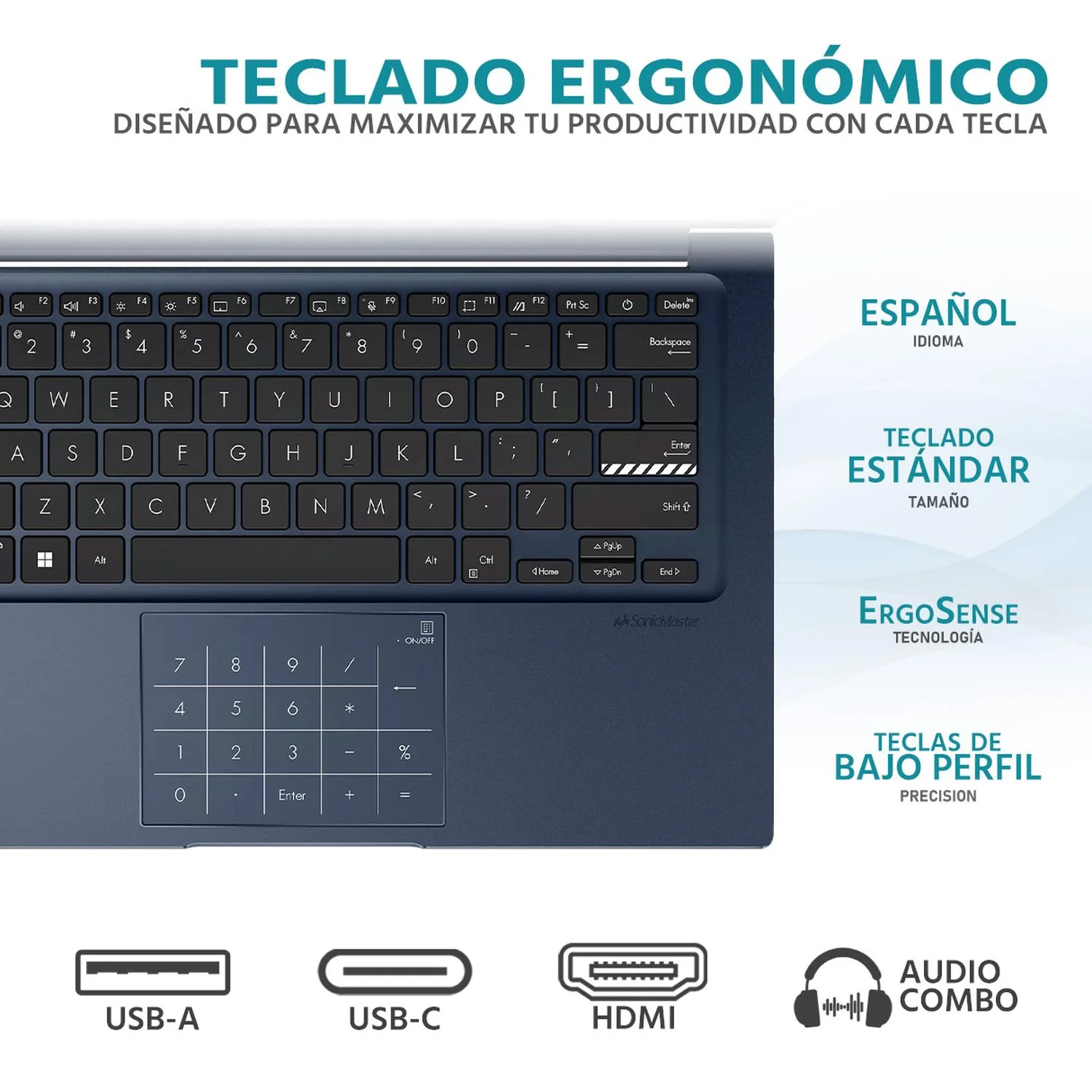 Laptop ASUS Vivobook 14 Intel Core i5 1334U 8GB RAM 512GB SSD 14" Windows 11 Home Teclado en Español + Mochila - Image 4
