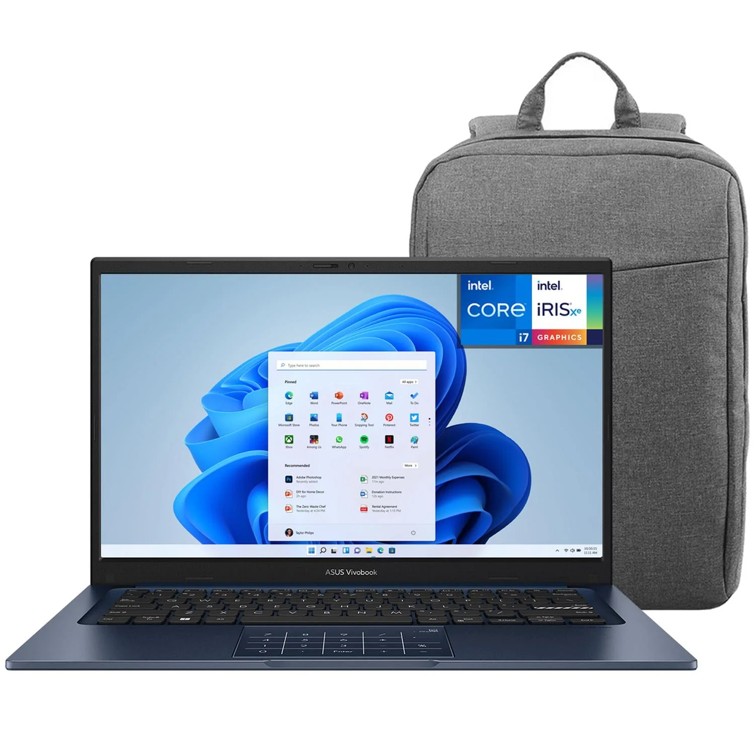 Laptop ASUS Vivobook 14 Intel Core i7 1355U 16GB RAM 512GB SSD 14" Windows 11 Home Teclado en Ingles + Mochila