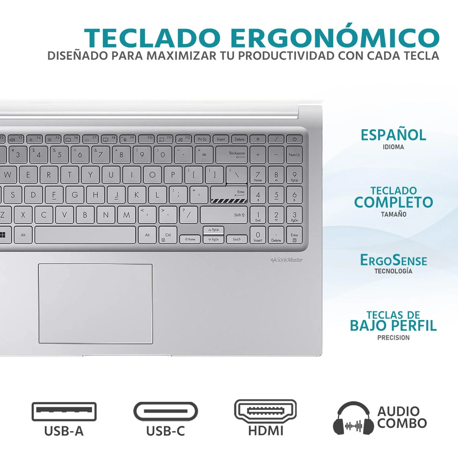 Laptop ASUS Vivobook 15 Intel Core i3 1315U 16GB RAM 512GB SSD 15.6" Windows 11 Home Teclado en Español + Mouse DXT Open Box - Image 4