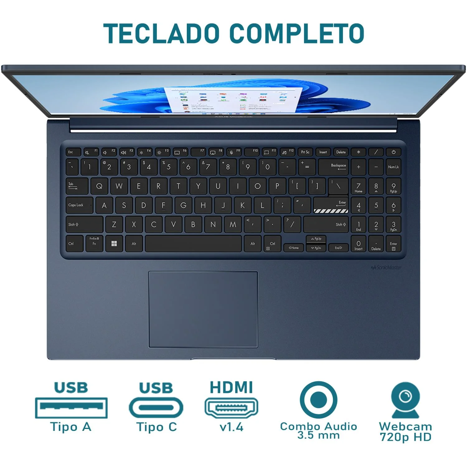 Laptop ASUS Vivobook 15 Intel Core i5 1235U 24GB RAM 512GB SSD 15.6" Windows 11 Home Teclado en Español + Mouse DXT - Image 4