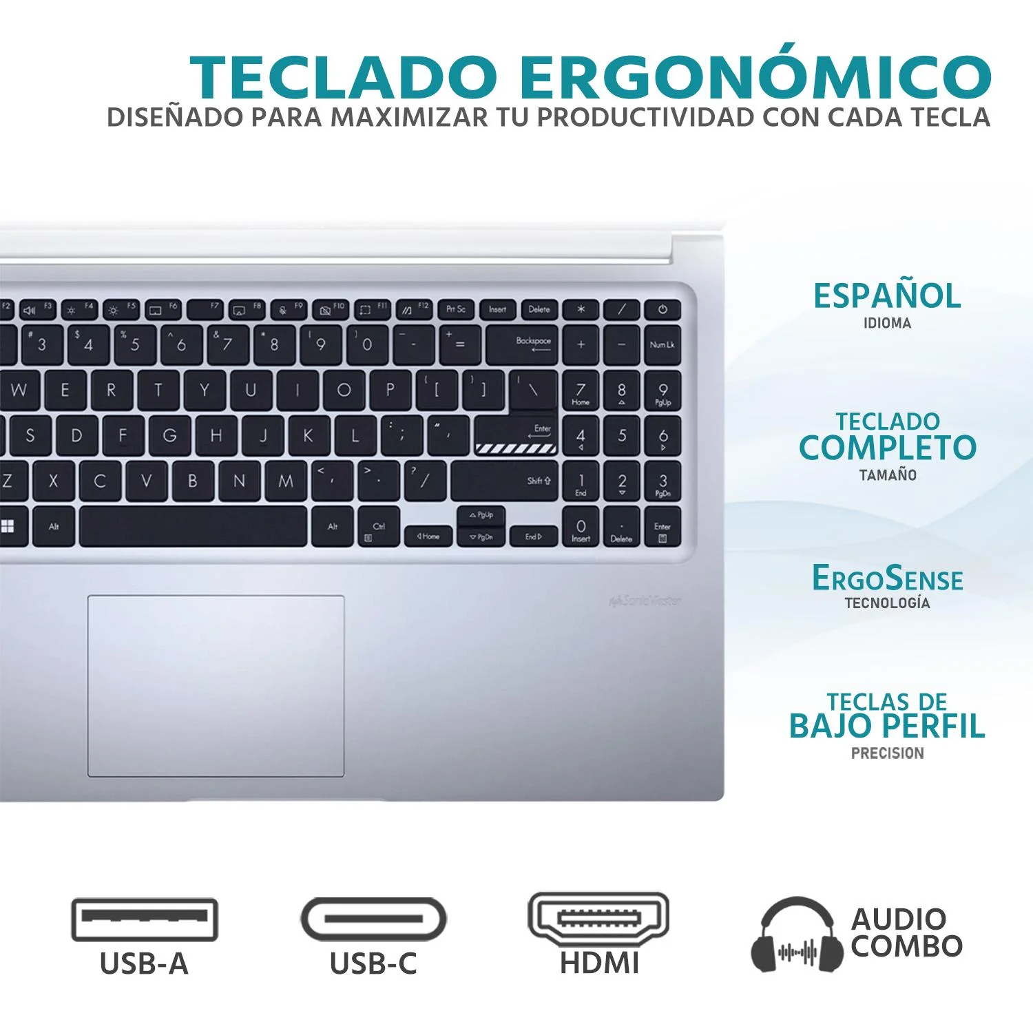 Laptop ASUS Vivobook 15 Intel Core i7 13620H 16GB RAM 512GB SSD 15.6" Windows 11 Home Teclado en Español - Image 4
