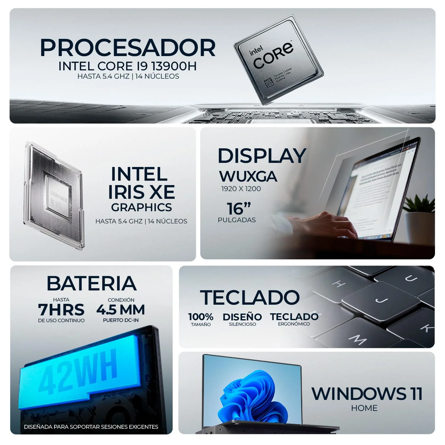 Laptop ASUS Vivobook 16 F1605VA Intel Core i9 13900H 16GB DDR4 1TB SSD Pantalla 16" IPS WUXGA Windows 11 Teclado Ingles - Image 2