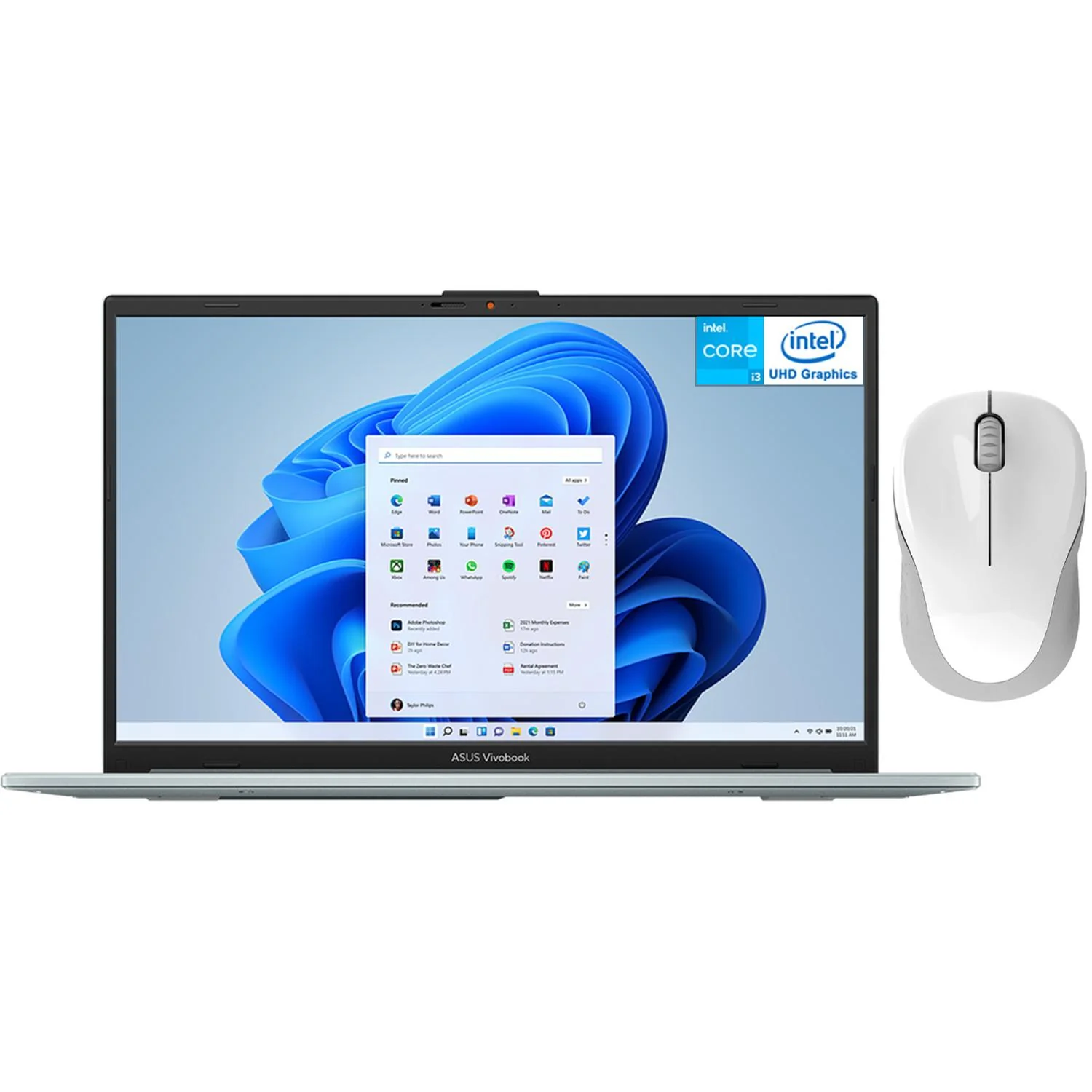 Laptop ASUS Vivobook Go 15 Intel Core i3 N305 8GB RAM 256GB SSD 15.6" Windows 11 Home Teclado en Ingles + Mouse DXT Reacondicionado