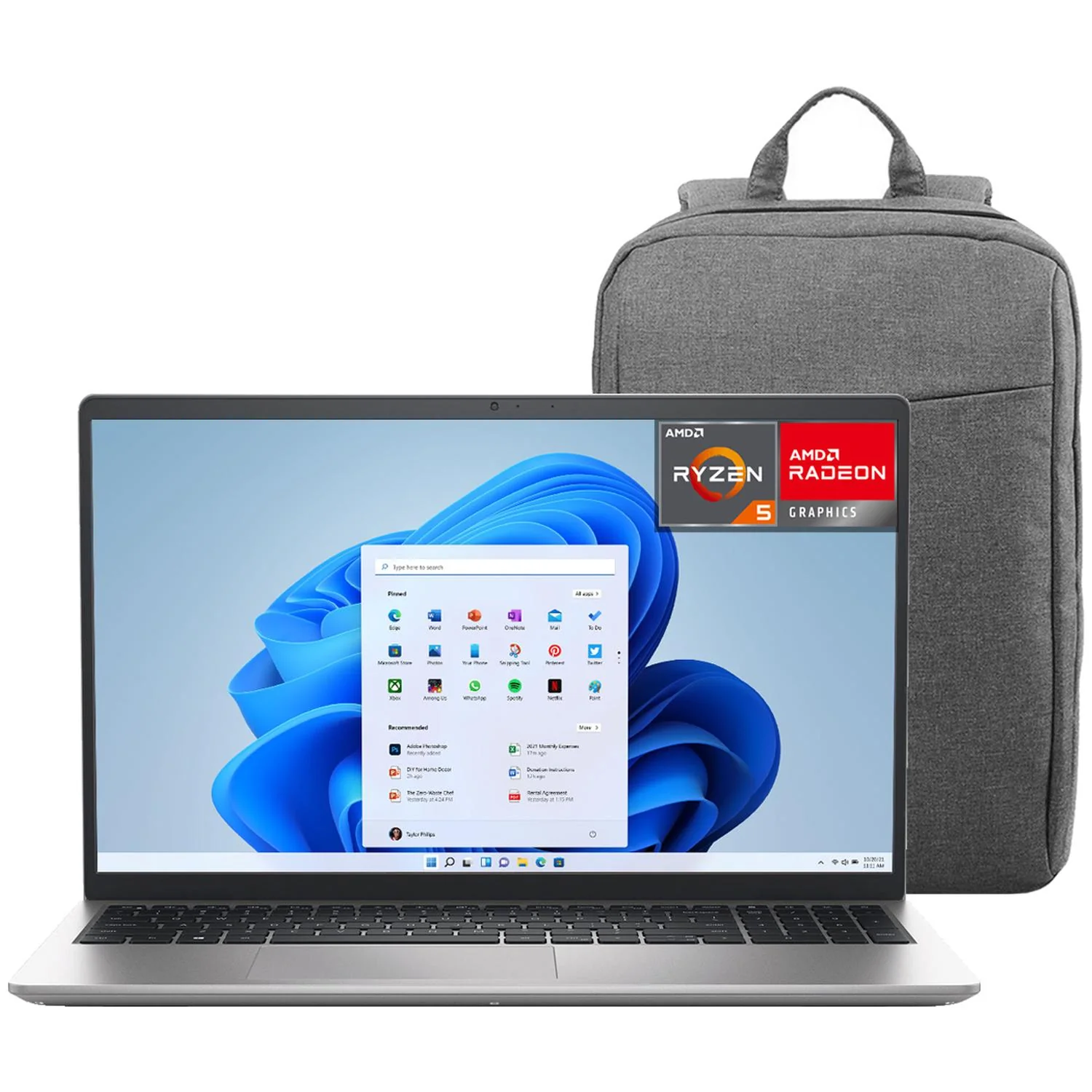 Laptop DELL 15 AMD Ryzen 5 7520U 8GB RAM 512GB SSD 15.6" Teclado en Español Windows 11 Home + Mochila