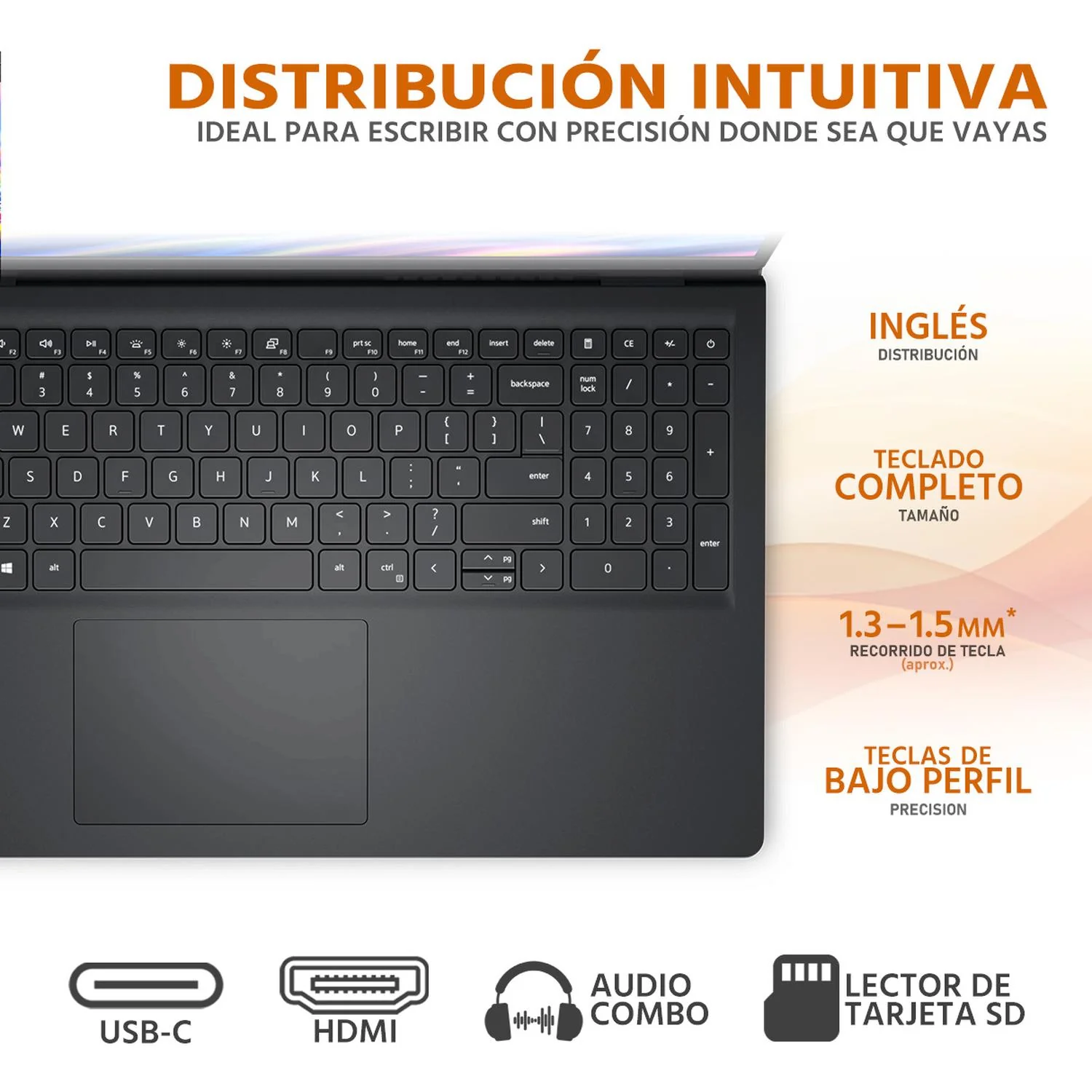 Laptop DELL Inspiron 15 AMD Ryzen 5 7520U 8GB RAM 512GB SSD 15.6" Windows 11 Home Teclado en Ingles - Image 4