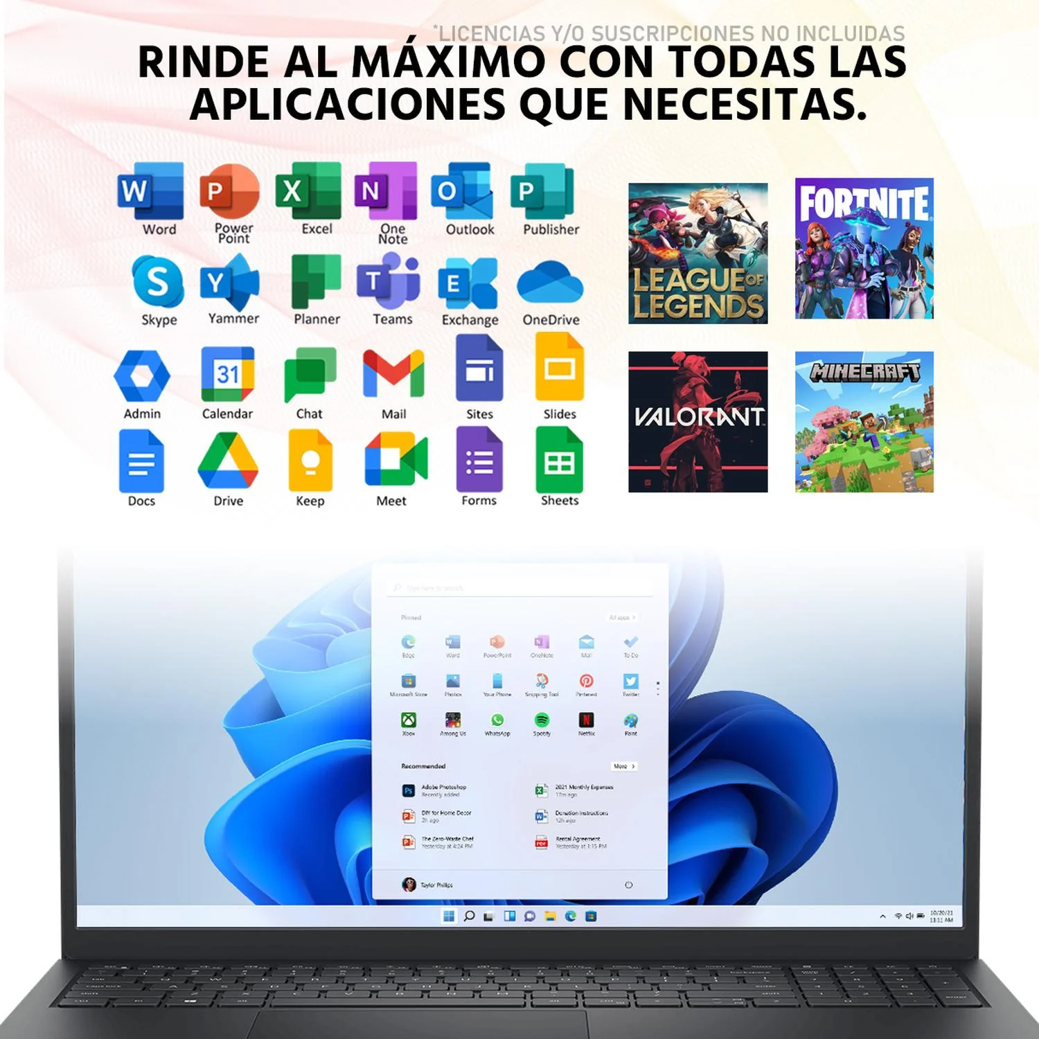 Laptop DELL Inspiron 15 AMD Ryzen 5 7520U 8GB RAM 512GB SSD 15.6" Windows 11 Home Teclado en Ingles - Image 5