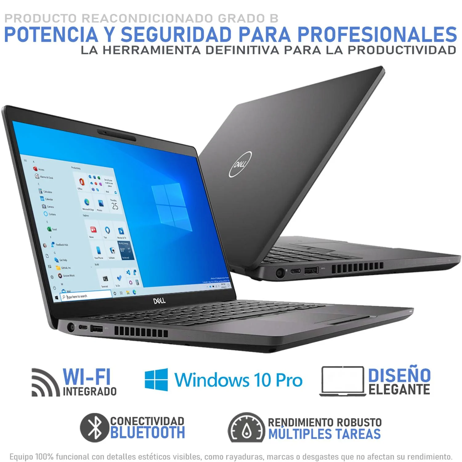 Laptop DELL Latitude 5400 Intel Core i7 8665U 16GB RAM 512GB SSD 14" Touch Windows 10 Pro Teclado en Ingles Reacondicionado Grado B - Image 3