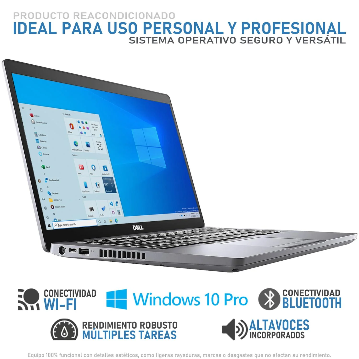Laptop DELL Latitude 5410 Intel Core i5 10210U 8GB RAM 256GB SSD 14" Windows 10 Pro Teclado en Ingles Reacondicionado - Image 3