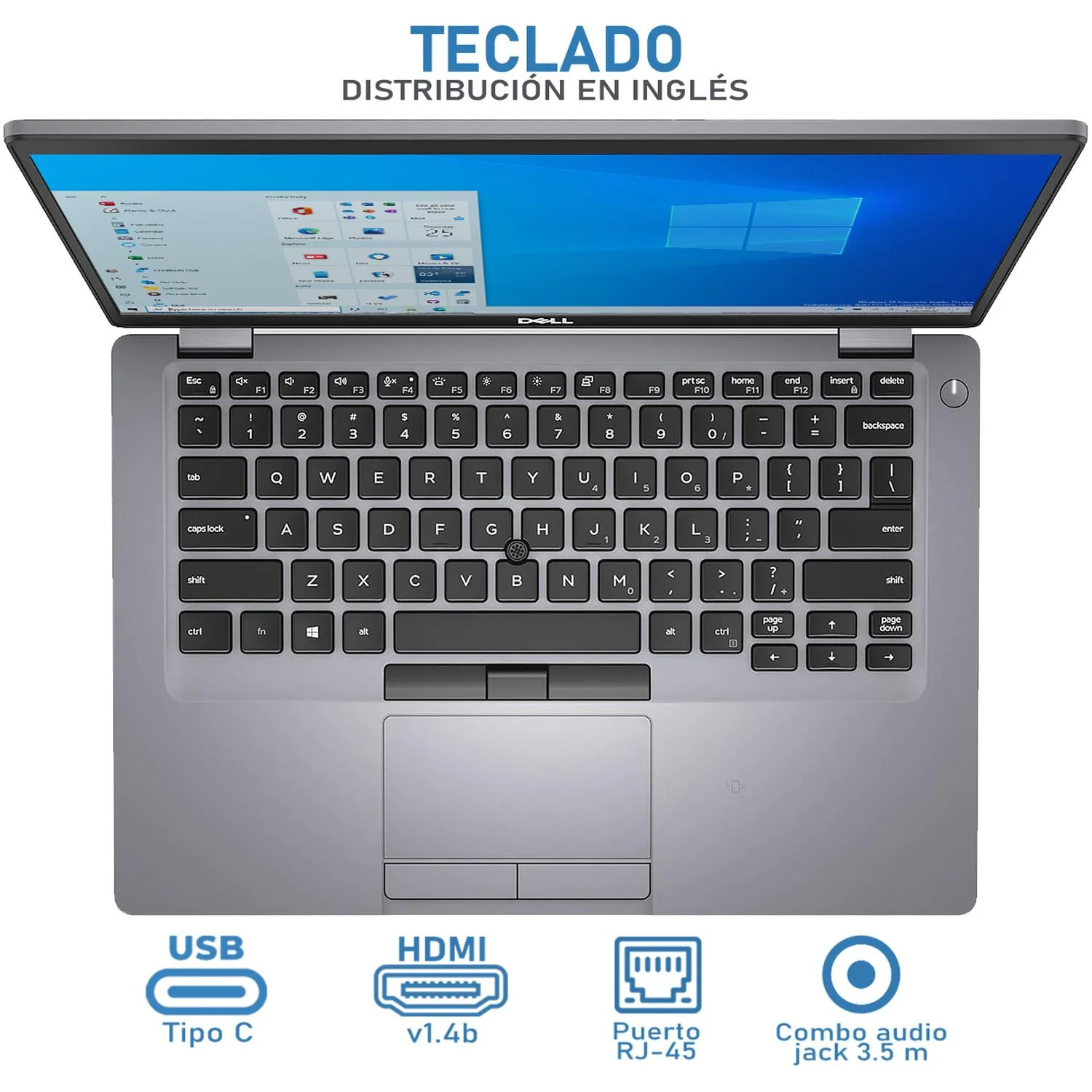 Laptop DELL Latitude 5410 Intel Core i5 10210U 8GB RAM 256GB SSD 14" Windows 10 Pro Teclado en Ingles Reacondicionado Grado B - Image 4