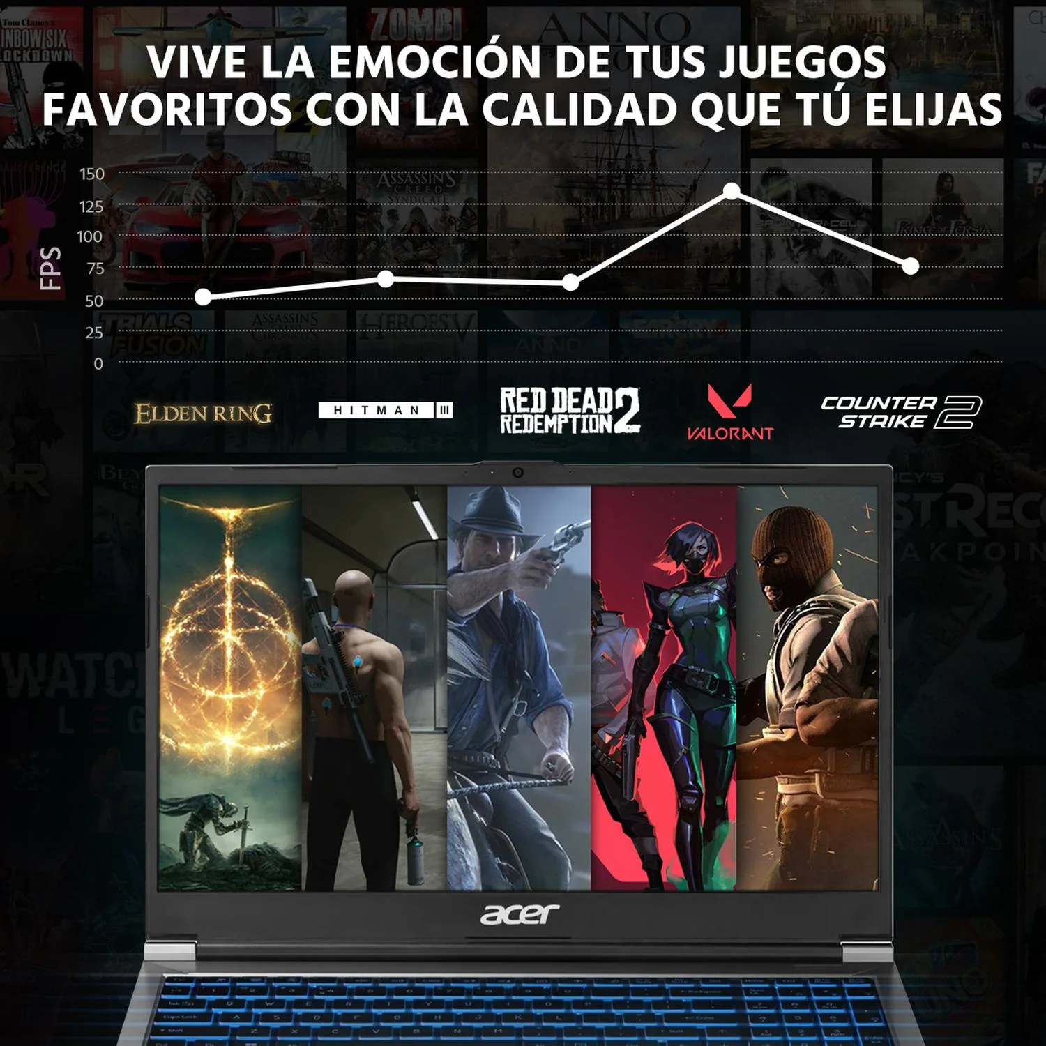 Laptop Gamer ACER ALG NVIDIA GeForce RTX 2050 Intel Core i5 12450H 32GB RAM 750GB SSD 15.6" Windows 11 Home Teclado en Ingles - Image 5