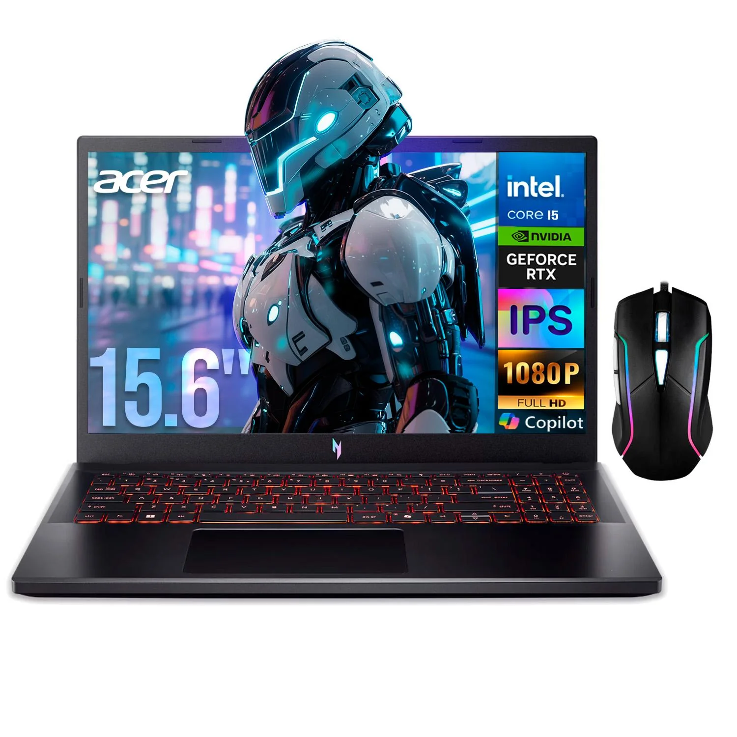 Laptop Gamer ACER Nitro V 15 Nvidia GeForce RTX 5050 8GB Intel Core i5 13420H 32GB 1TB SSD Pantalla 15.6" IPS FHD 165Hz Teclado Ingles W11H Mouse DXT Gaming Experiencia Inmersiva y Gaming Competitivo
