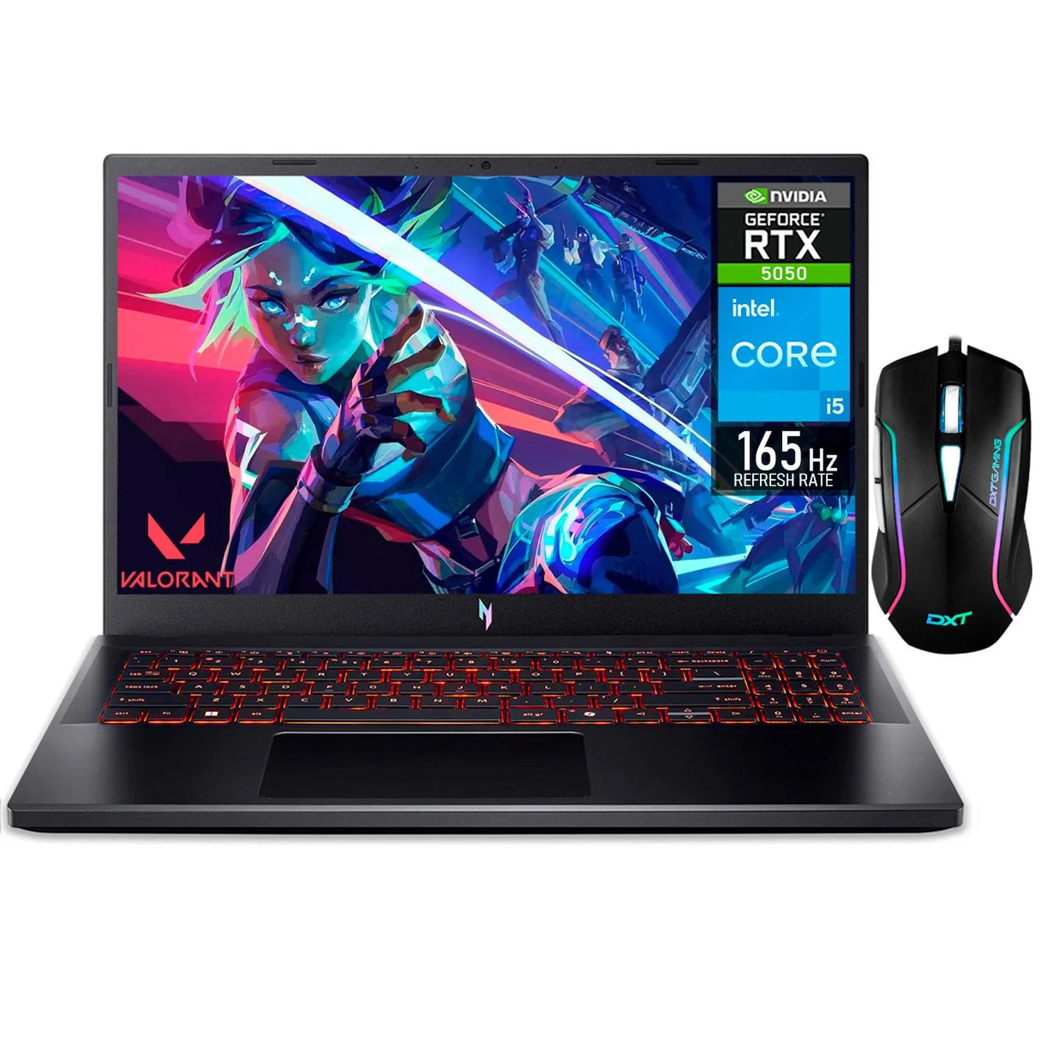 Laptop Gamer ACER Nitro V 15 NVIDIA GeForce RTX 5050 Intel Core i5 13420H 24GB SSD 512GB 15.6" FHD 165Hz Teclado Ingles Mouse DXT Gaming Creacion de Contenido y Gaming Competitivo