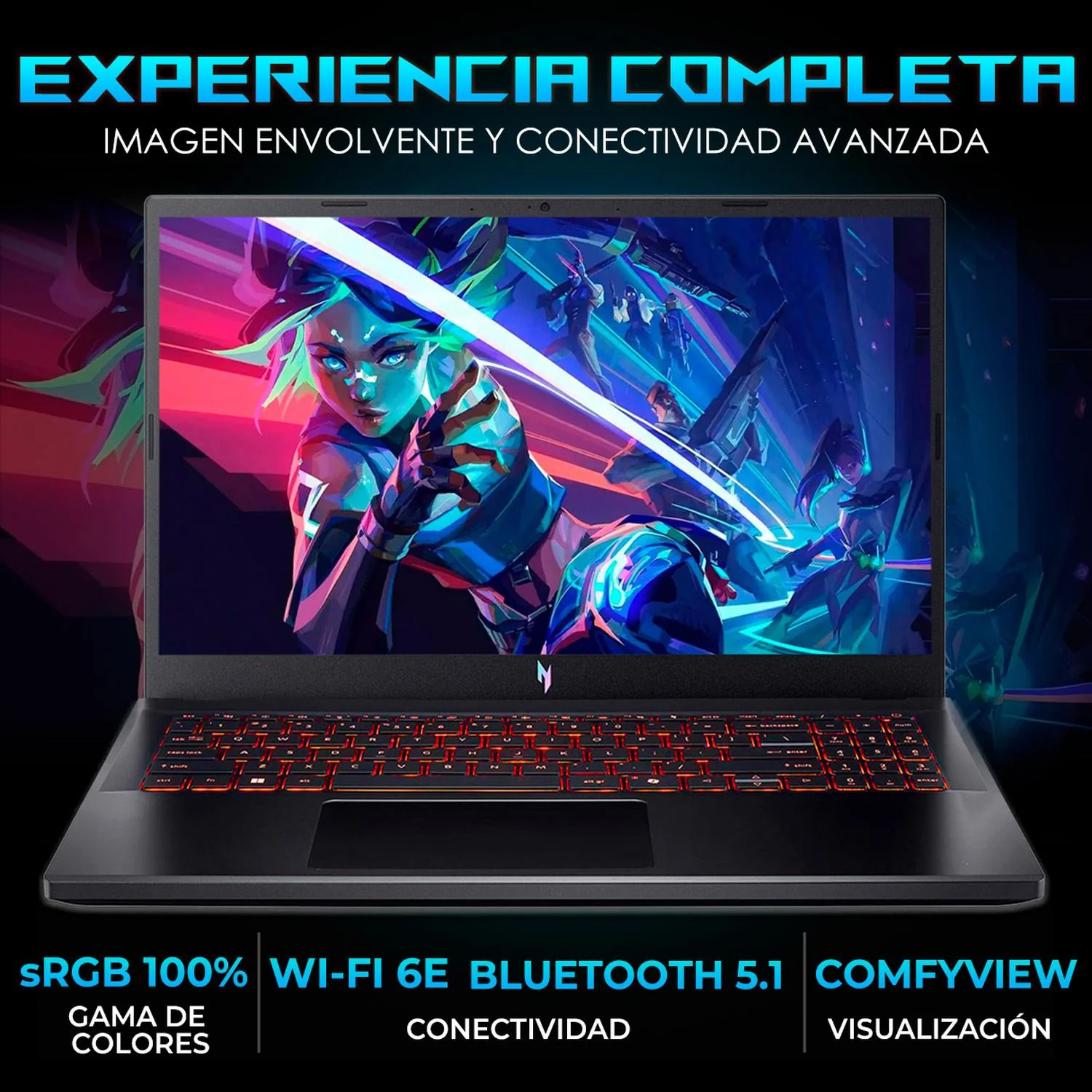 Laptop Gamer ACER Nitro V 15 NVIDIA GeForce RTX 5050 Intel Core i5 13420H 24GB SSD 512GB 15.6" FHD 165Hz Teclado Ingles Mouse DXT Gaming Creacion de Contenido y Gaming Competitivo - Image 3