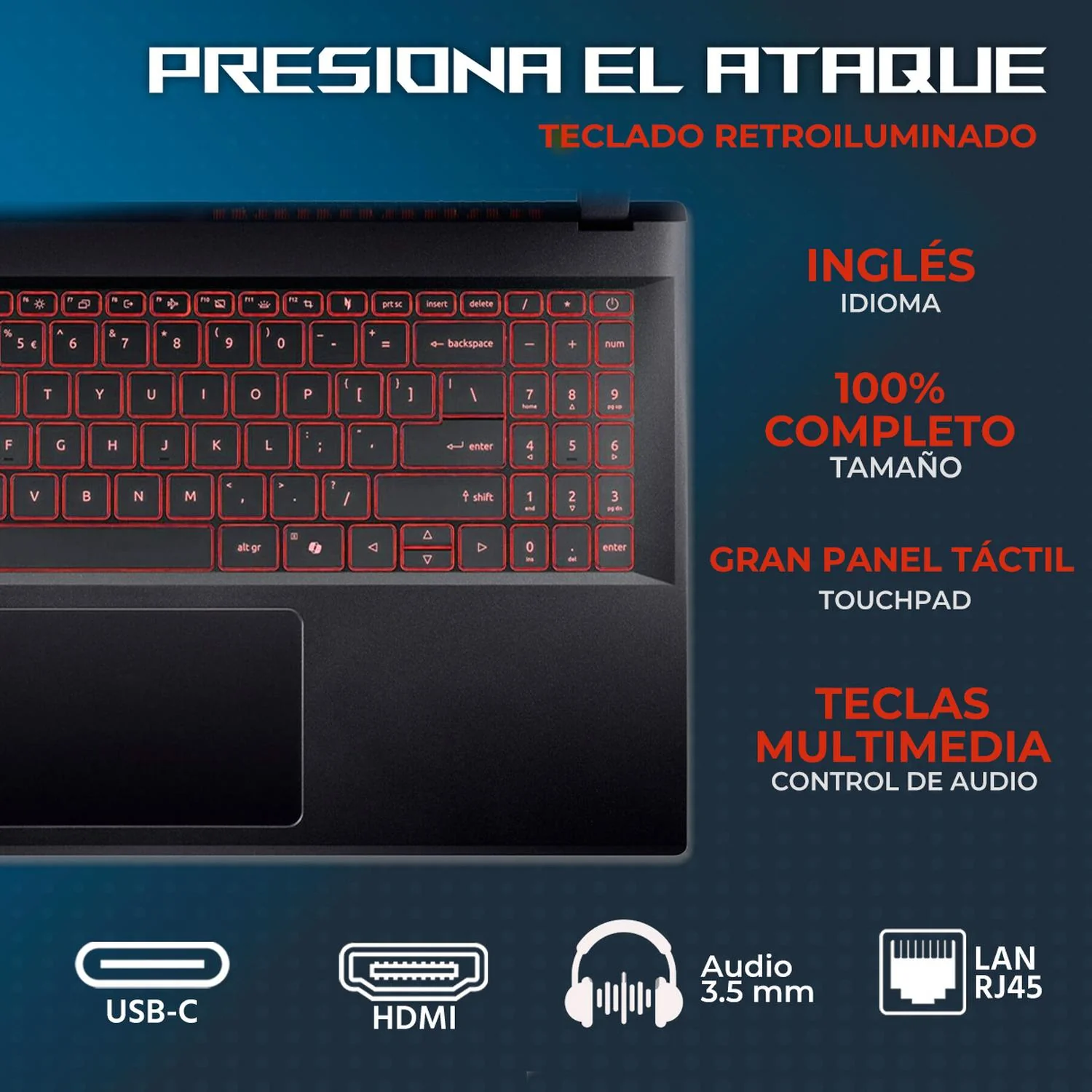 Laptop Gamer ACER Nitro V 15 NVIDIA GeForce RTX 5050 Intel Core i5 13420H 24GB SSD 512GB 15.6" FHD 165Hz Teclado Ingles Mouse DXT Gaming Creacion de Contenido y Gaming Competitivo - Image 4