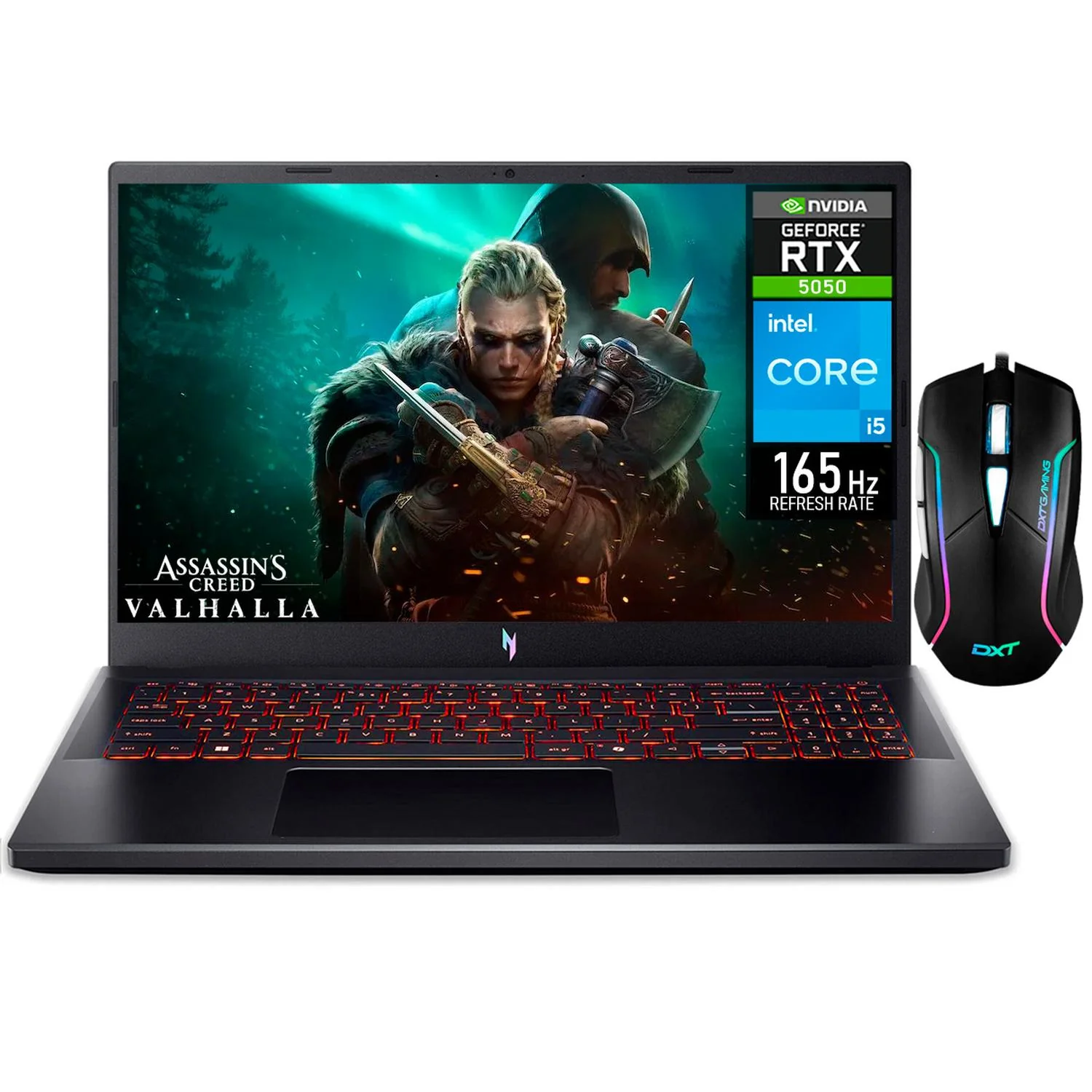 Laptop Gamer ACER Nitro V 15 NVIDIA GeForce RTX 5050 Intel Core i5 13420H 32GB SSD 512GB 15.6" FHD 165Hz Teclado Ingles Mouse DXT Gaming Creacion de Contenido y Gaming Competitivo