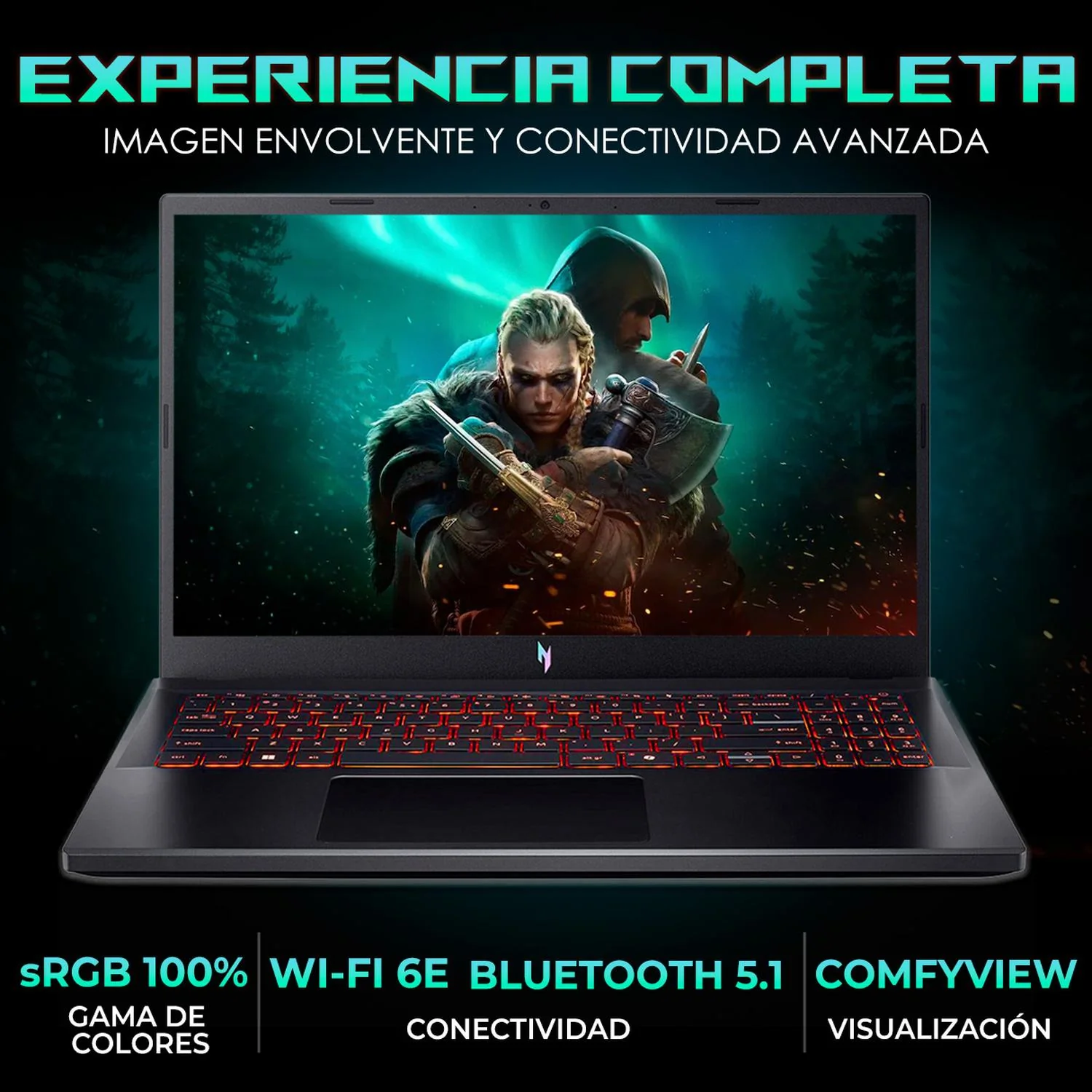 Laptop Gamer ACER Nitro V 15 NVIDIA GeForce RTX 5050 Intel Core i5 13420H 32GB SSD 512GB 15.6" FHD 165Hz Teclado Ingles Mouse DXT Gaming Creacion de Contenido y Gaming Competitivo - Image 3