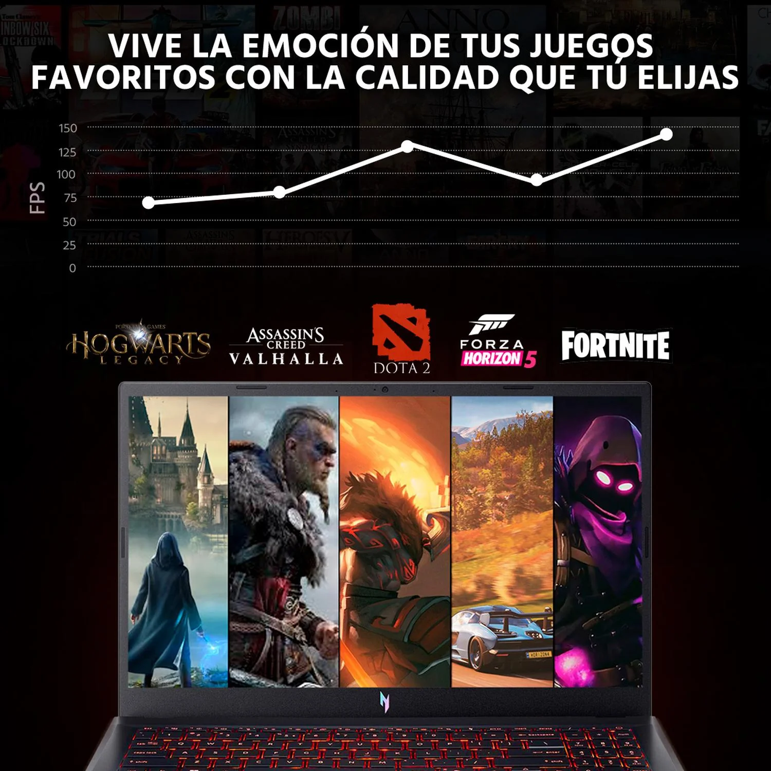 Laptop Gamer ACER Nitro V 15 NVIDIA GeForce RTX 5050 Intel Core i5 13420H 32GB SSD 512GB 15.6" FHD 165Hz Teclado Ingles Mouse DXT Gaming Creacion de Contenido y Gaming Competitivo - Image 5