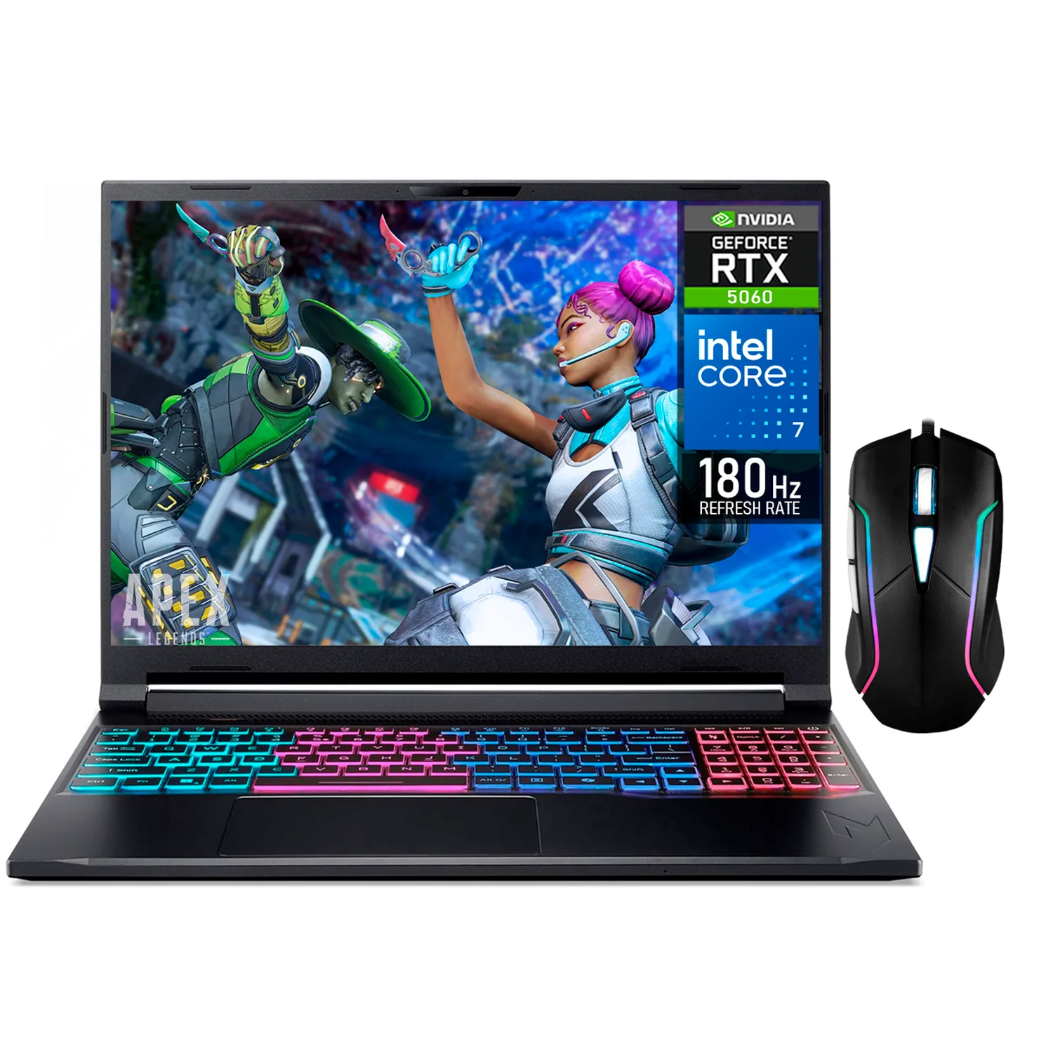 Laptop Gamer ACER Nitro V 16S NVIDIA GeForce RTX 5060 8GB Intel Core i7 240H 32GB DDR5 1TB SSD Pantalla 16" FHD+ 180Hz Teclado Ingles Mouse DXT Gaming Streaming Profesional y Gaming Competitivo