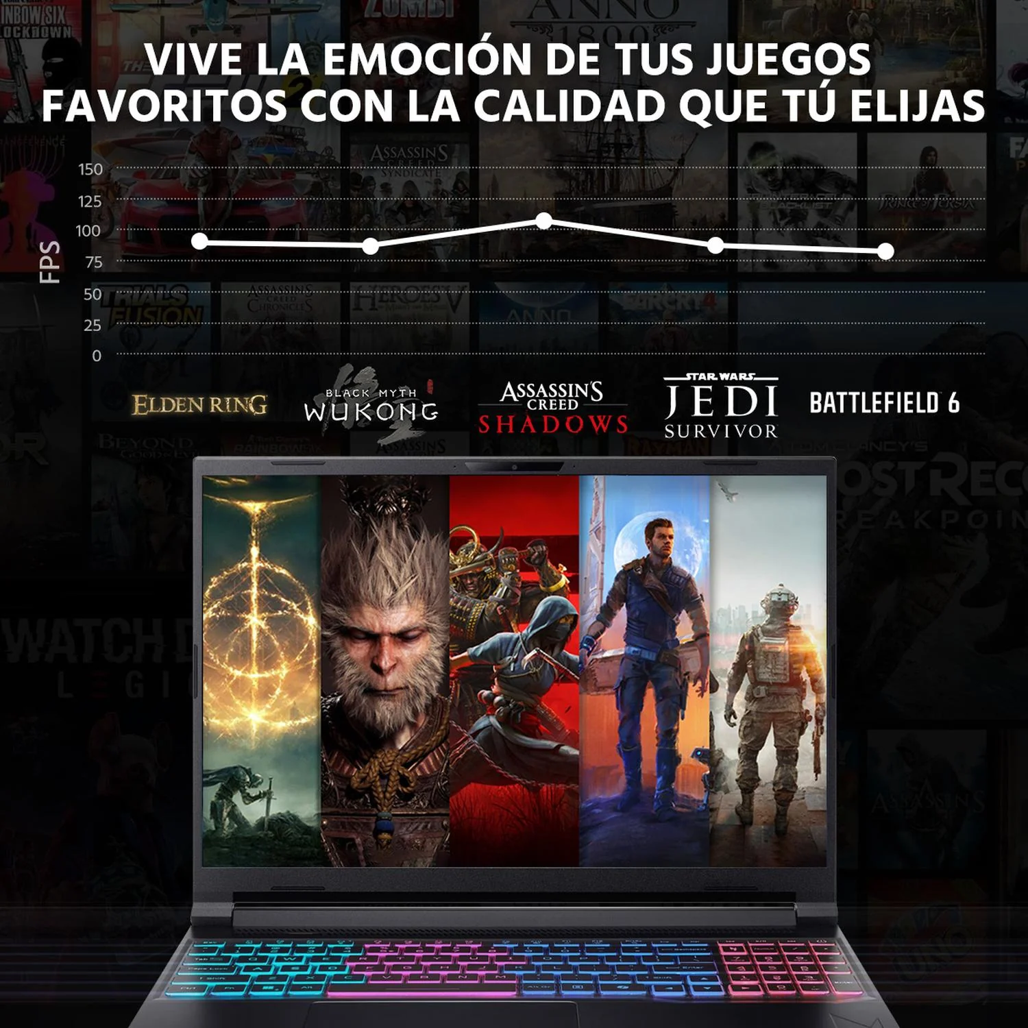 Laptop Gamer ACER Nitro V 16S NVIDIA GeForce RTX 5060 Intel Core 7 240H 16GB DDR5 1TB SSD 16" 180Hz W11 Teclado Ingles Gaming Intensivo y Edición de Video - Image 5