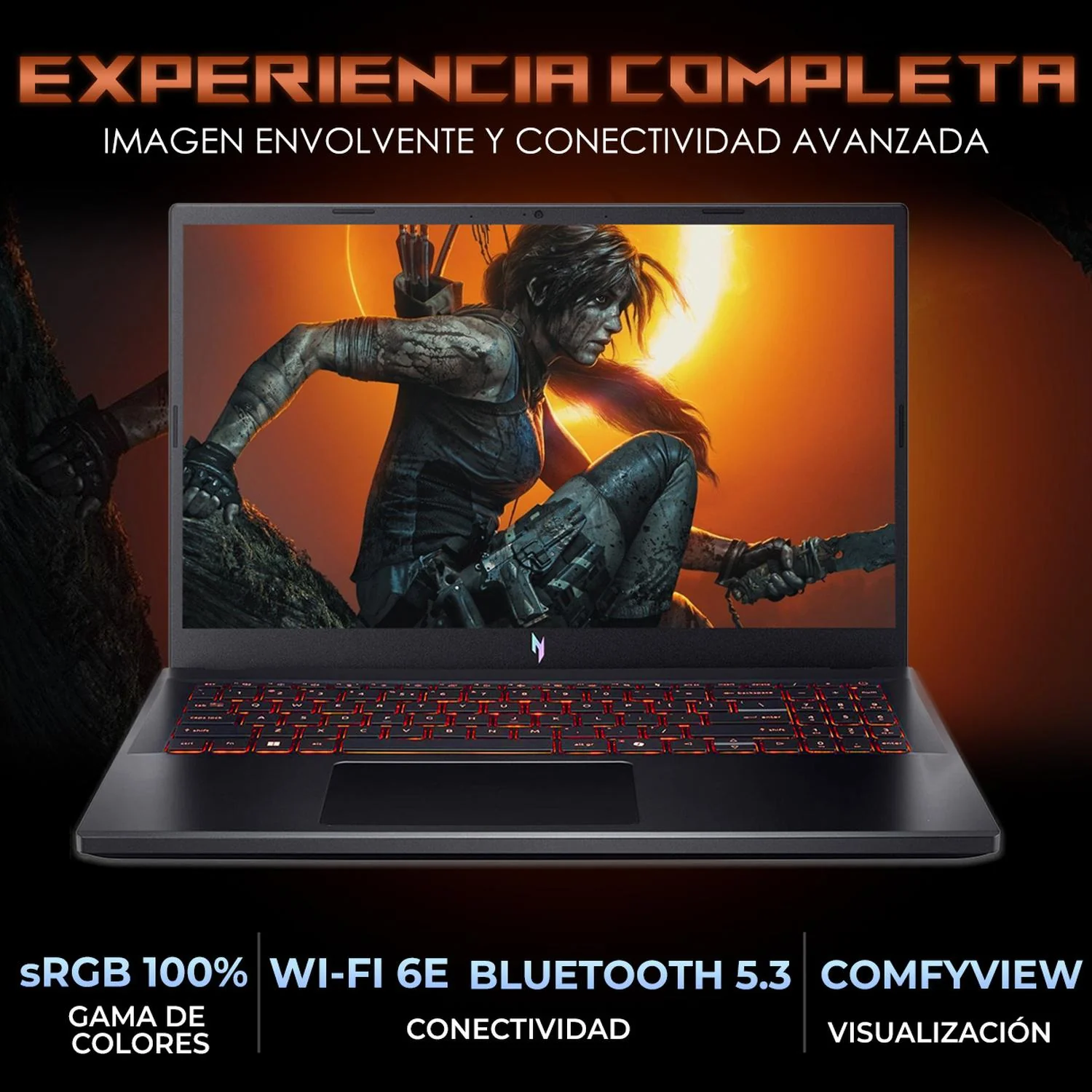 Laptop Gamer ACER NITRO V NVIDIA GeForce RTX 5050 Intel Core i5 13420H 16GB SSD 512GB 15.6" FHD 165Hz Teclado Ingles Gaming Entrada y Estudio - Image 3