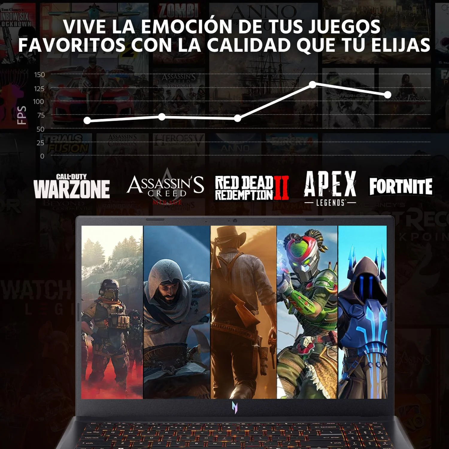 Laptop Gamer ACER NITRO V NVIDIA GeForce RTX 5050 Intel Core i5 13420H 16GB SSD 512GB 15.6" FHD 165Hz Teclado Ingles Gaming Entrada y Estudio - Image 5