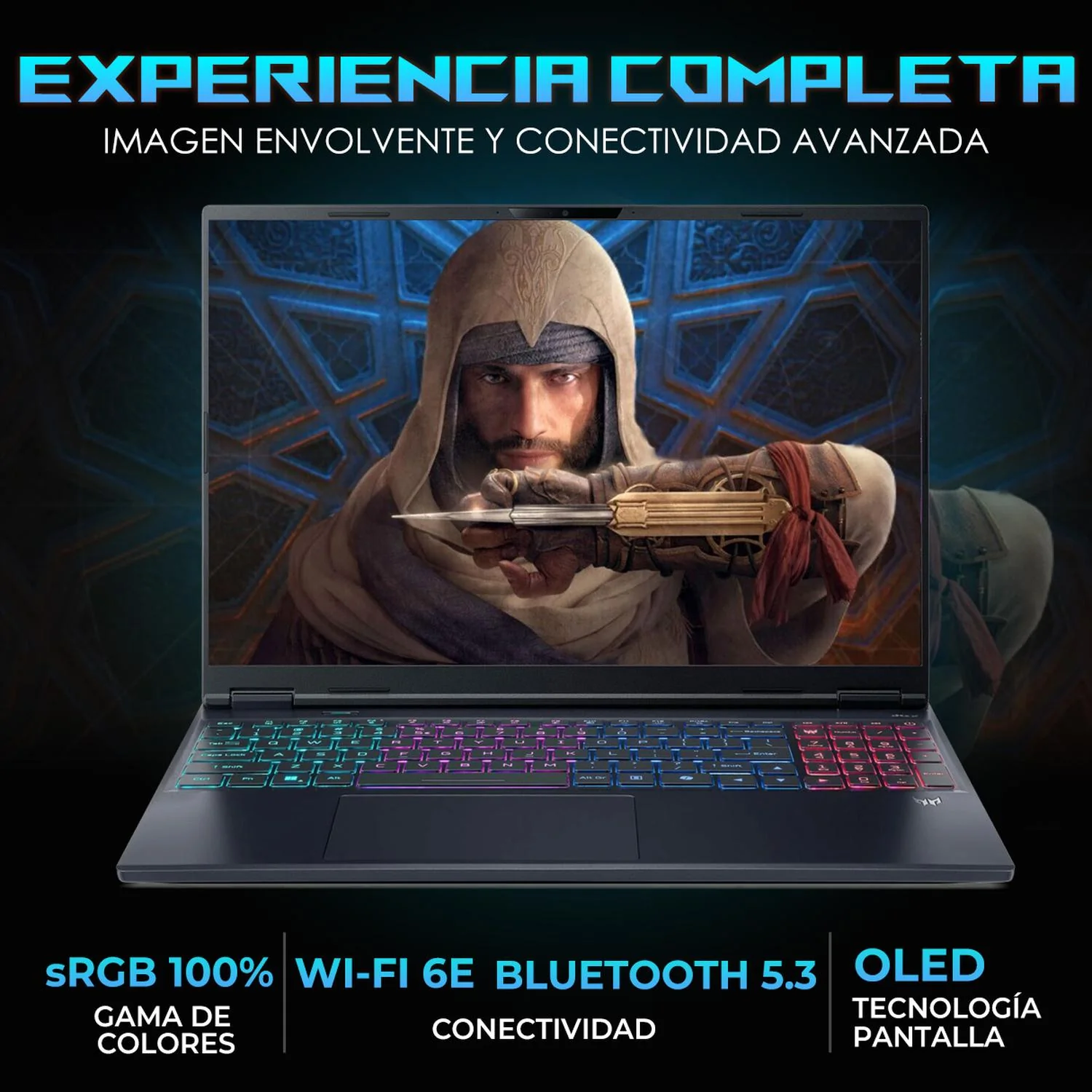 Laptop Gamer ACER Predator Helios Neo 16S NVIDIA GeForce RTX 5070 Ti Intel Core Ultra 9 275HX 32GB DDR5 SSD 1TB 16" WQXGA 240Hz Teclado Ingles Gaming Avanzado y Multitarea Extrema - Image 4
