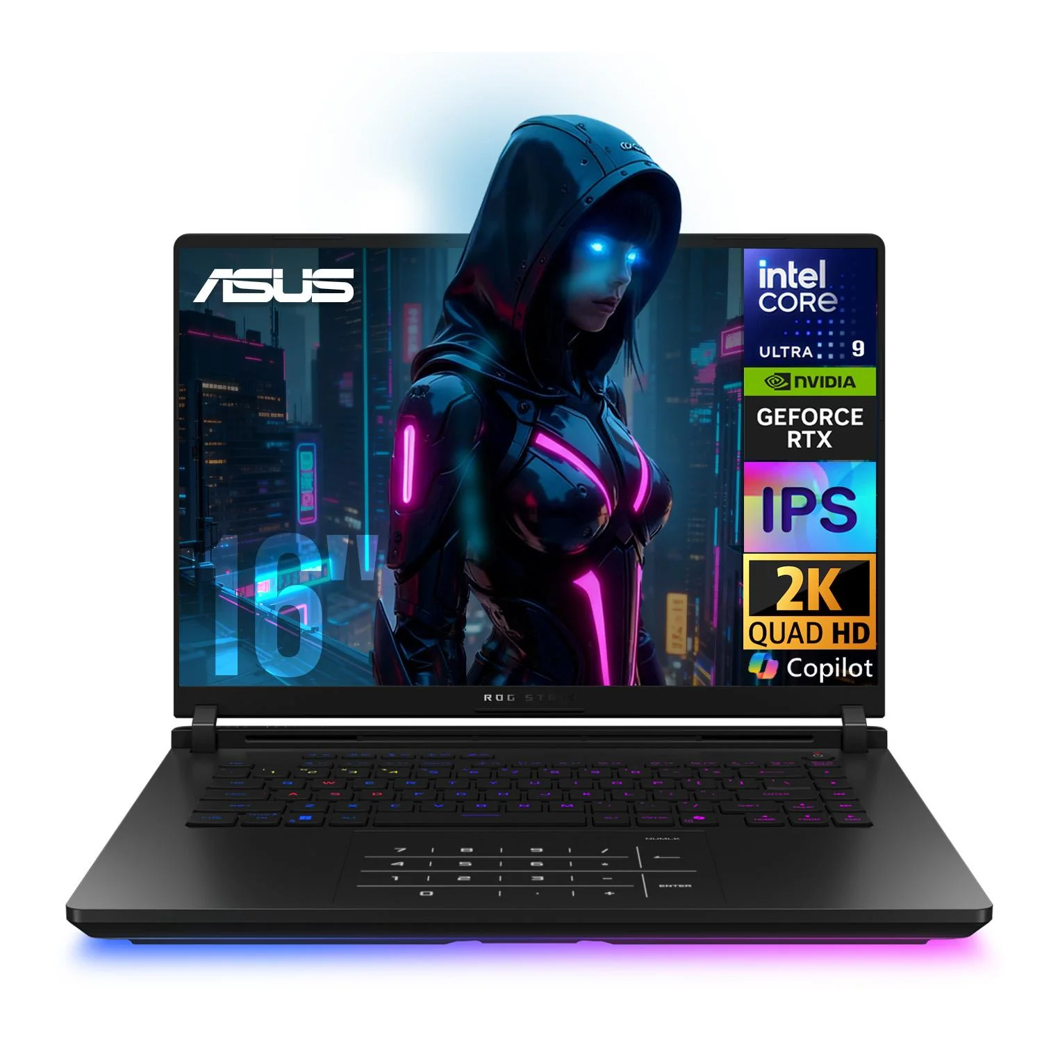 Laptop Gamer AI PC ASUS ROG STRIX SCAR 16 GeForce RTX 5090 24GB DLSS Core Ultra 9 275HX NPU 64GB DDR5 2TB Pantalla 16" ROG Nebula HDR (Mini LED) QHD+ 240Hz Teclado Ingles Copilot Inteligencia Artificial