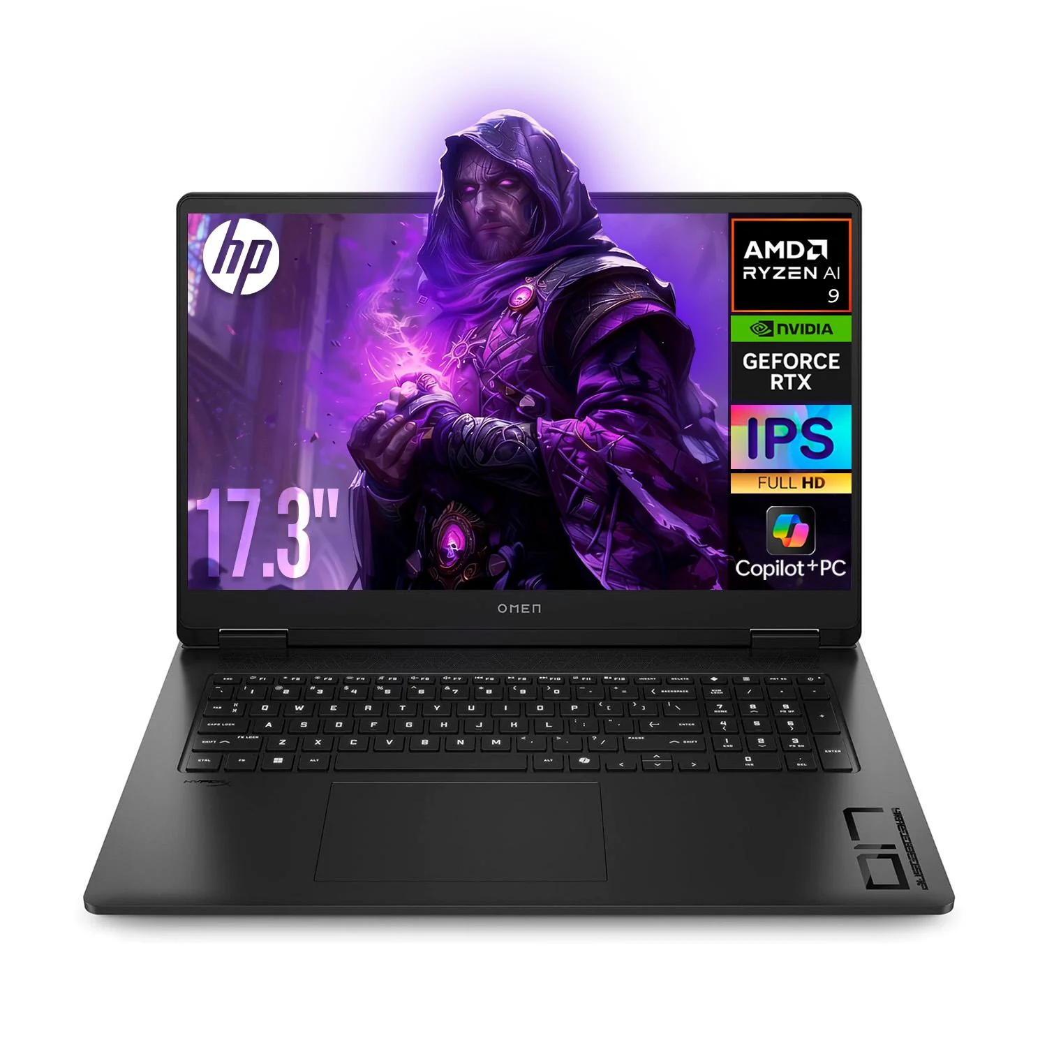 Laptop Gamer AI PC HP Omen Nvidia GeForce RTX 5060 8GB Ryzen AI 9 365 NPU Motor de IA Dedicado 50 TOPS 32GB DDR5 1TB SSD 17.3" IPS FHD 144Hz Teclado Ingles W11H Copilot+PC Gaming de Nueva Generacion