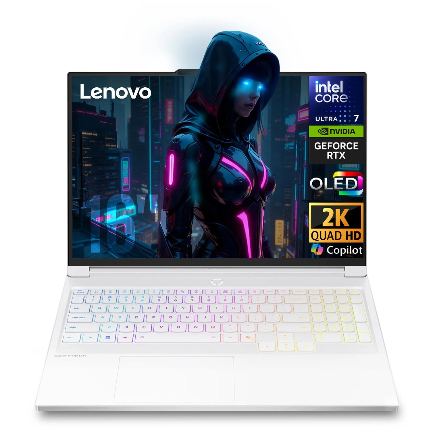 Laptop Gamer AI PC LENOVO Legion 7i Nvidia GeForce RTX 5060 8GB DLSS Intel Core Ultra 7 255HX NPU 32GB DDR5 1TB SSD Pantalla 16" OLED QHD+ 165Hz Teclado Ingles Copilot W11H Inteligencia Artificial