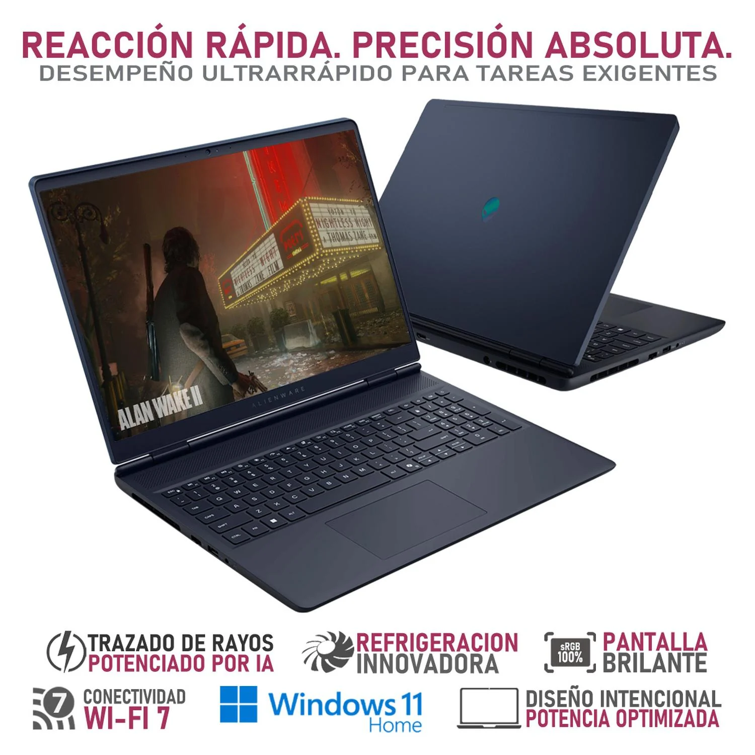 Laptop Gamer ALIENWARE M16 Aurora NVIDIA GeForce RTX 5050 Intel Core i7 240H 16GB DDR5 SSD 1TB 16" IPS Pro FHD+ 165Hz Teclado Español Gaming Competitivo y Multitarea Avanzada - Image 3