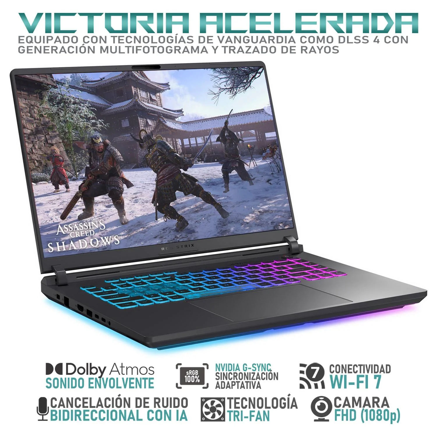 Laptop Gamer ASUS ROG Strix G16 NVIDIA GeForce RTX 5060 Intel Core i9 14900HX 16GB RAM 1TB SSD 16" Windows 11 Home Teclado en Ingles - Image 3