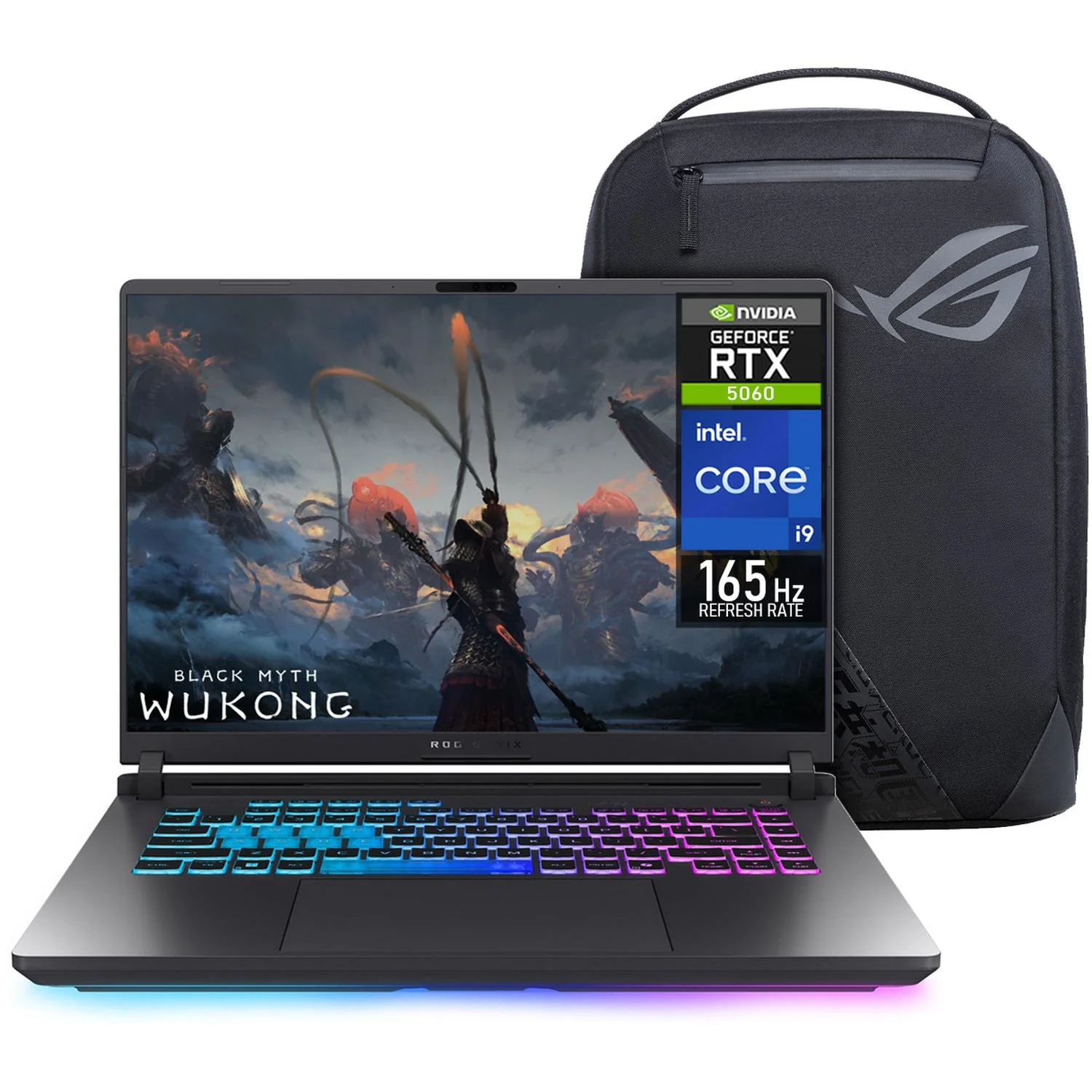 Laptop Gamer ASUS ROG Strix G16 NVIDIA GeForce RTX 5060 Intel Core i9 14900HX 64GB RAM 2TB SSD 16" Windows 11 Home Teclado en Ingles + Mochila