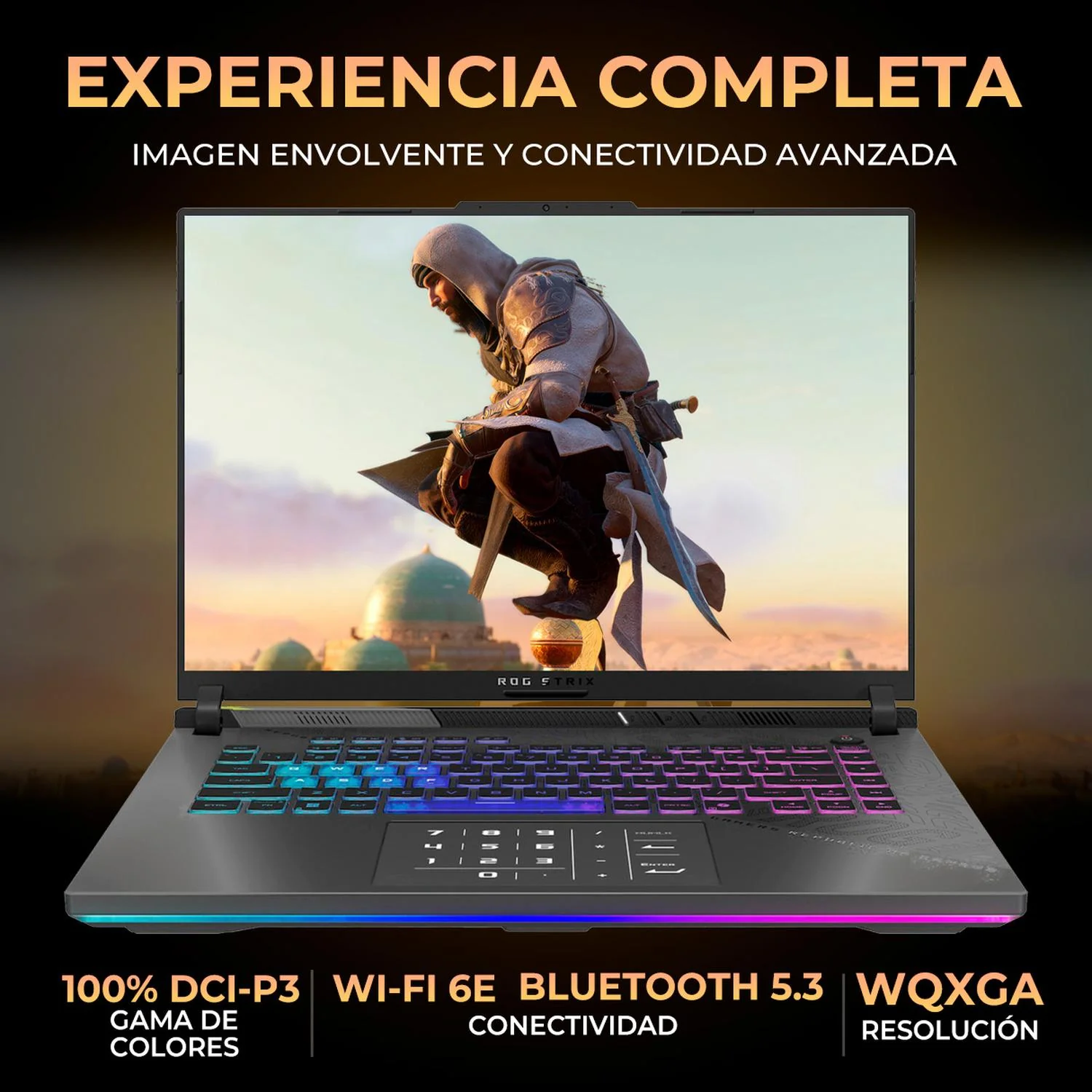 Laptop Gamer ASUS ROG Strix G16 NVIDIA GeForce RTX 5070 Ti AMD Ryzen 9 9955HX 32GB DDR5 SSD 1TB 16" WQXGA 240Hz Teclado Ingles Gaming Competitivo e Ingenieria Avanzada - Image 3