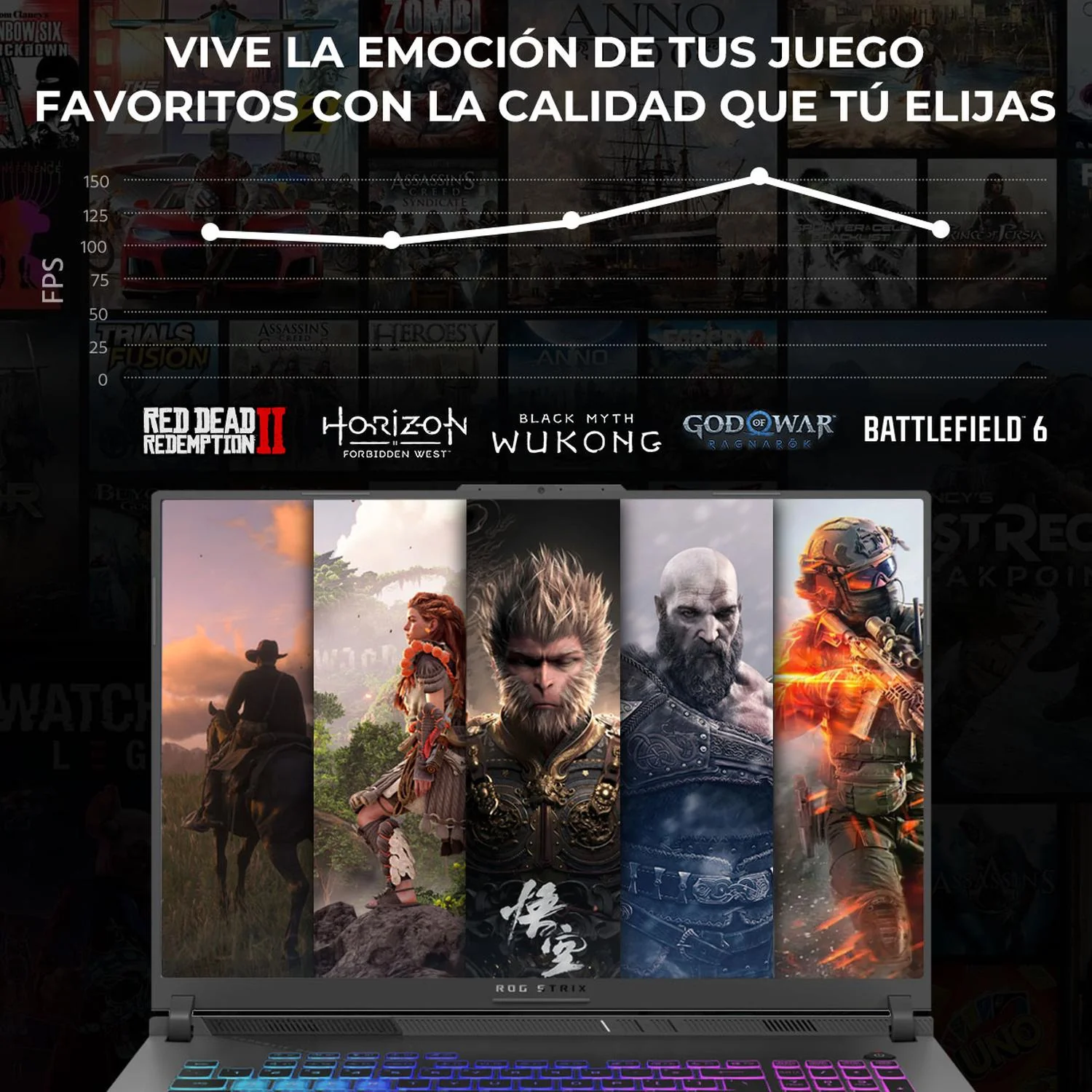 Laptop Gamer ASUS ROG Strix G18 NVIDIA GeForce RTX 5070 AMD Ryzen 9 9955HX 32GB DDR5 SSD 1TB 18" WQXGA 240Hz Teclado Ingles Gaming Avanzado, Streaming y Edicion - Image 5