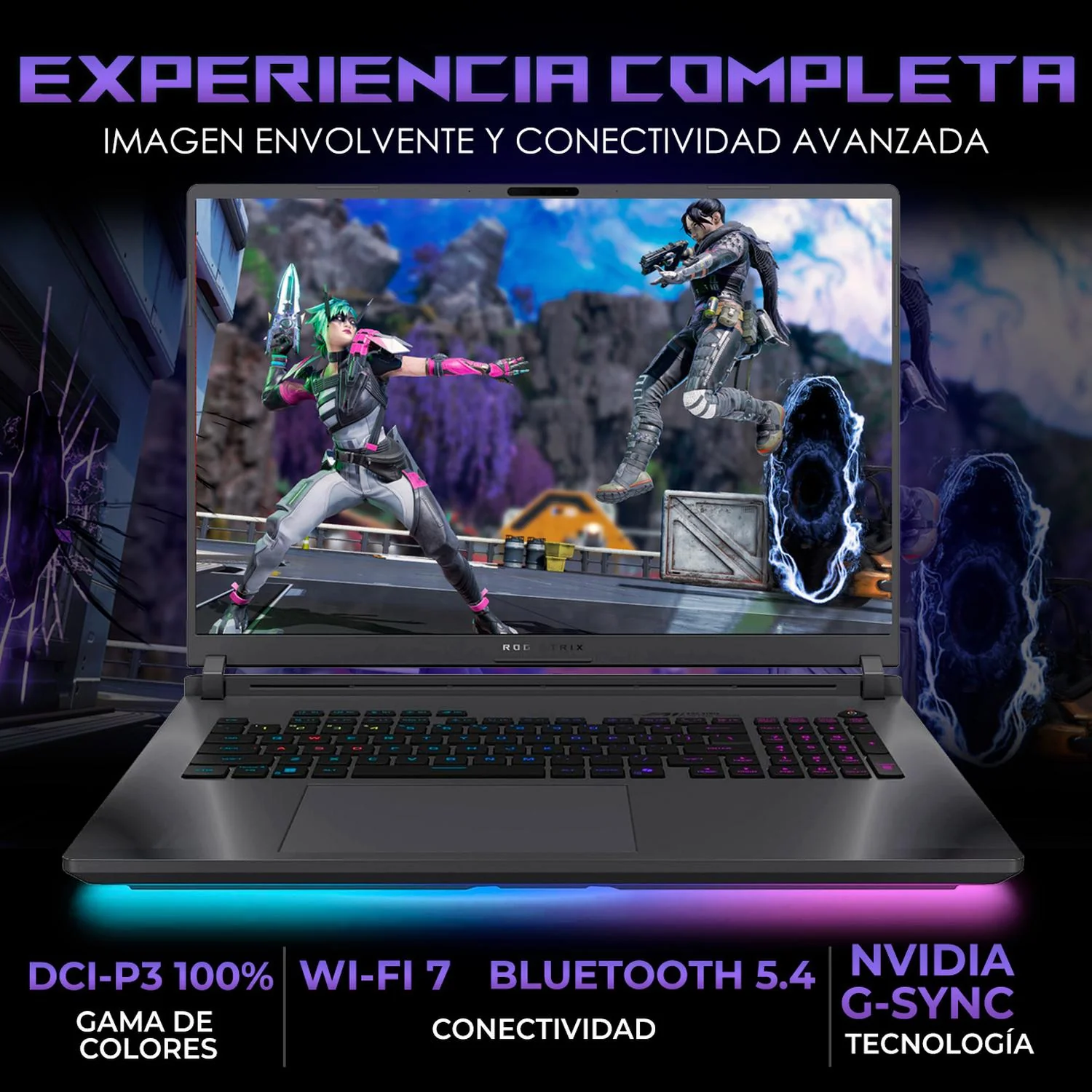 Laptop Gamer ASUS ROG Strix G18 NVIDIA GeForce RTX 5070 Intel Core Ultra 9 275HX 32GB DDR5 SSD 1TB 18" WQXGA 240Hz Teclado Ingles Potencia Extrema y Gaming Avanzado - Image 4
