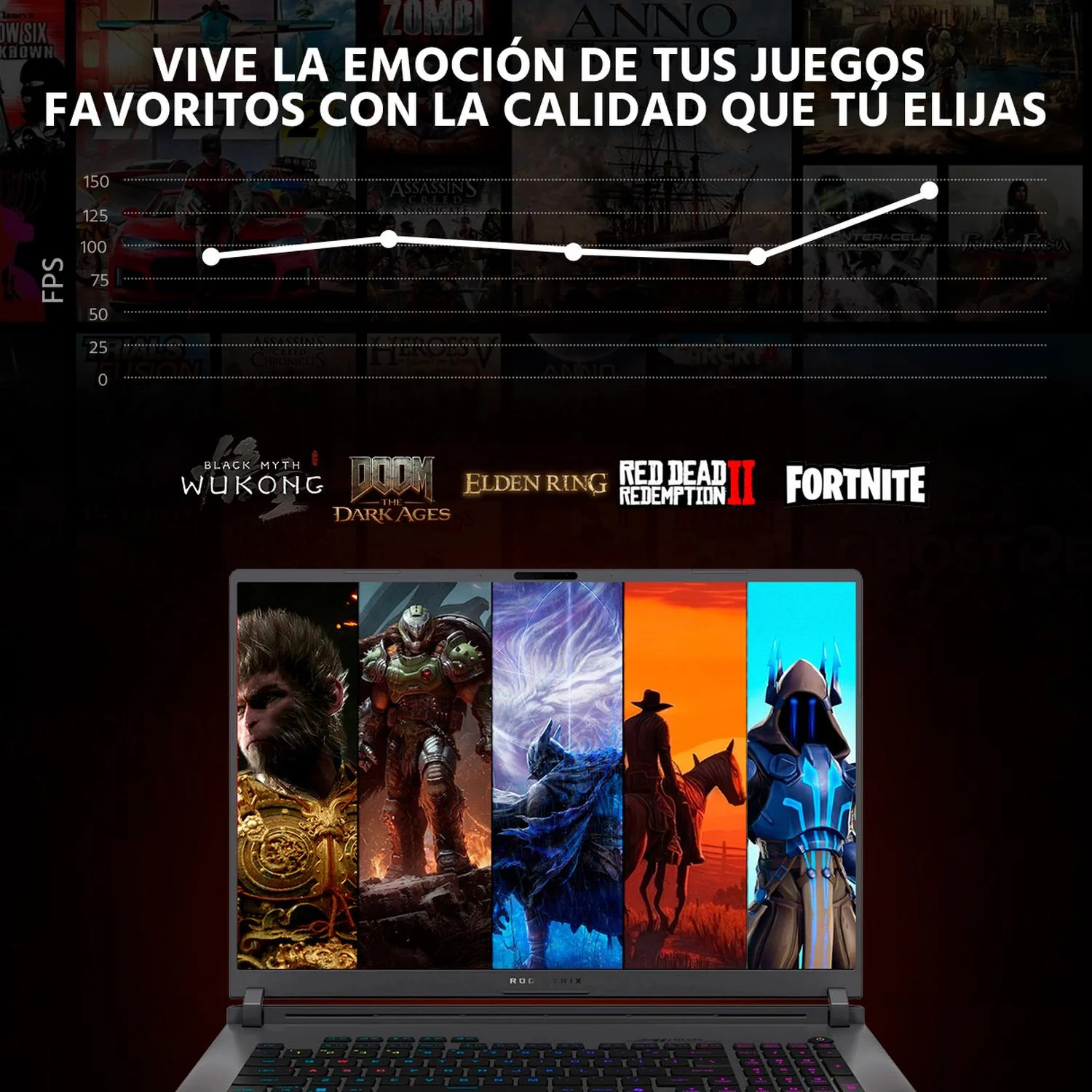 Laptop Gamer ASUS ROG Strix G18 NVIDIA GeForce RTX 5070 Intel Core Ultra 9 275HX 32GB DDR5 SSD 1TB 18" WQXGA 240Hz Teclado Ingles Potencia Extrema y Gaming Avanzado - Image 6