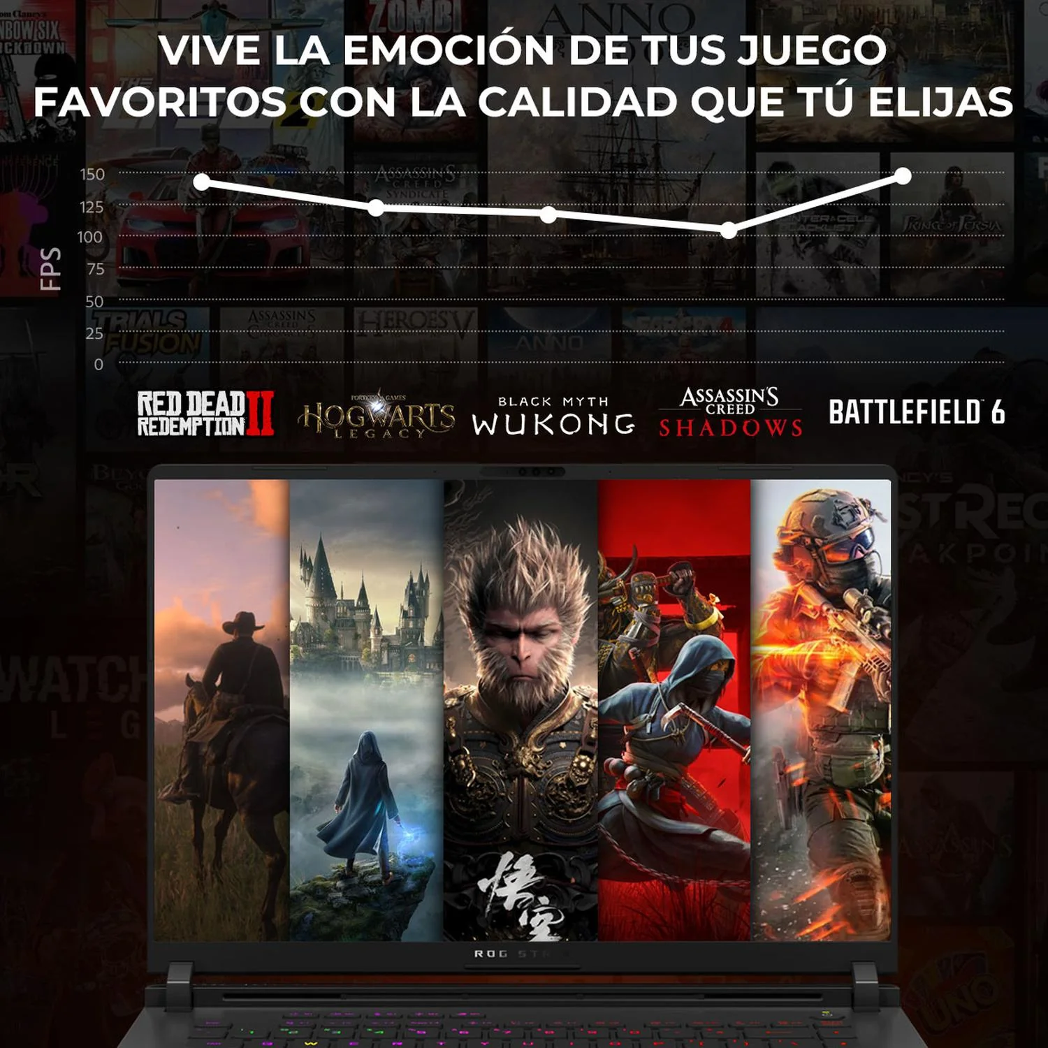 Laptop Gamer ASUS ROG Strix SCAR 16 NVIDIA GeForce RTX 5090 Intel Core Ultra 9 275HX 32GB DDR5 SSD 2TB 16" WQXGA 240Hz Teclado Ingles Gaming Avanzado y Creacion de Contenido - Image 6