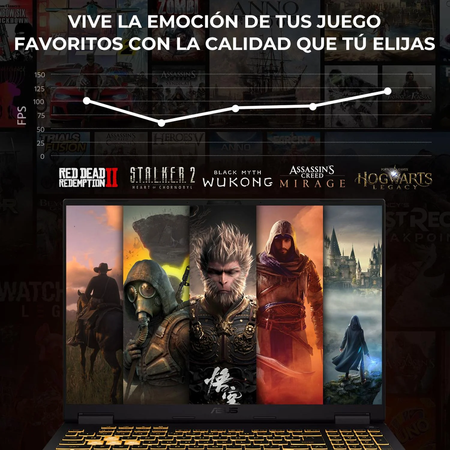 Laptop Gamer ASUS TUF F16 NVIDIA GeForce RTX 5070 Intel Core i7 14650HX 16GB DDR5 SSD 1TB 16" WUXGA 165Hz Teclado Ingles Gaming competitivo y Streaming - Image 5