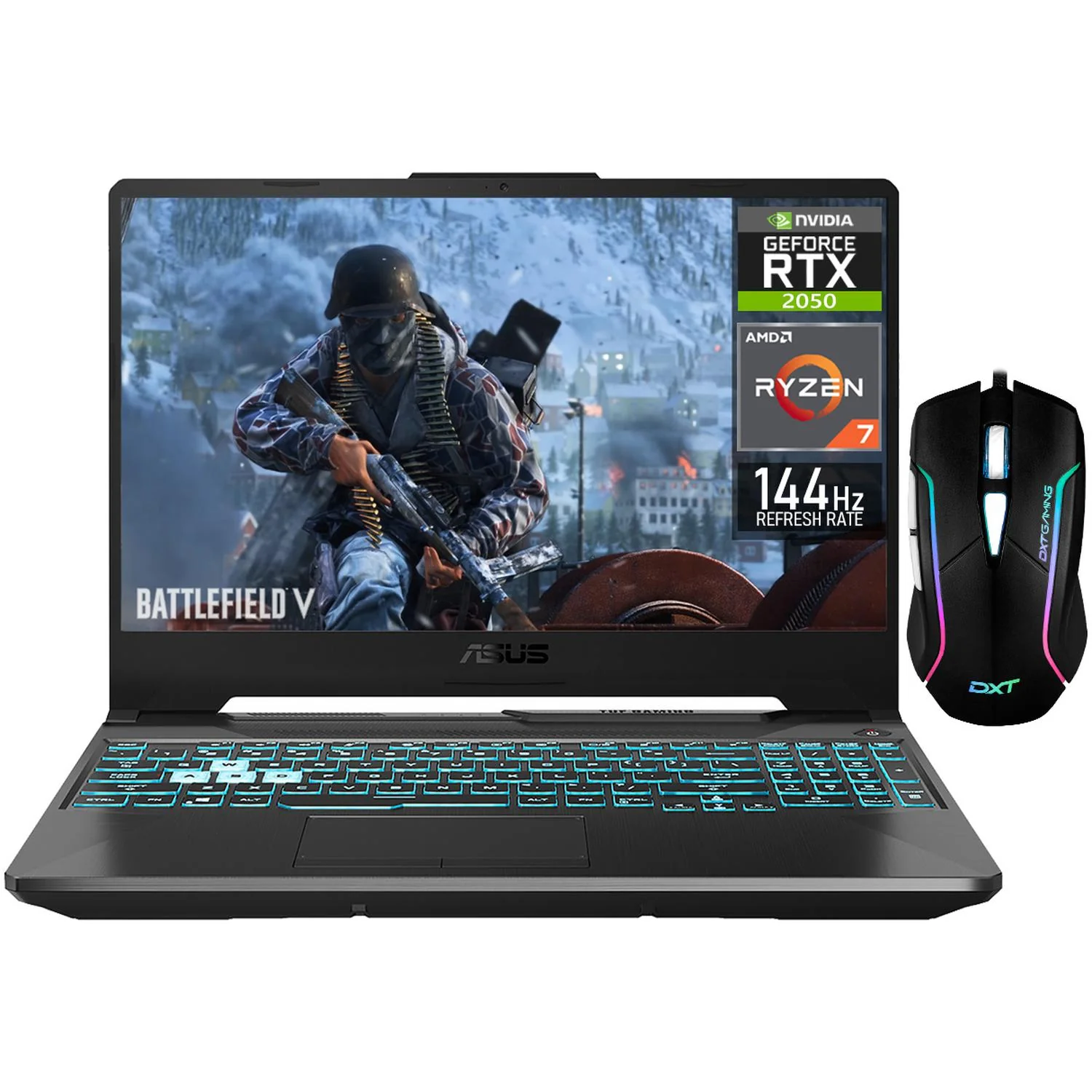 Laptop Gamer ASUS TUF Gaming A15 NVIDIA GeForce RTX 2050 AMD Ryzen 7 7435HS 16GB RAM 1TB SSD 15.6" Windows 11 Home Teclado en Ingles + Mouse DXT Gaming Open Box