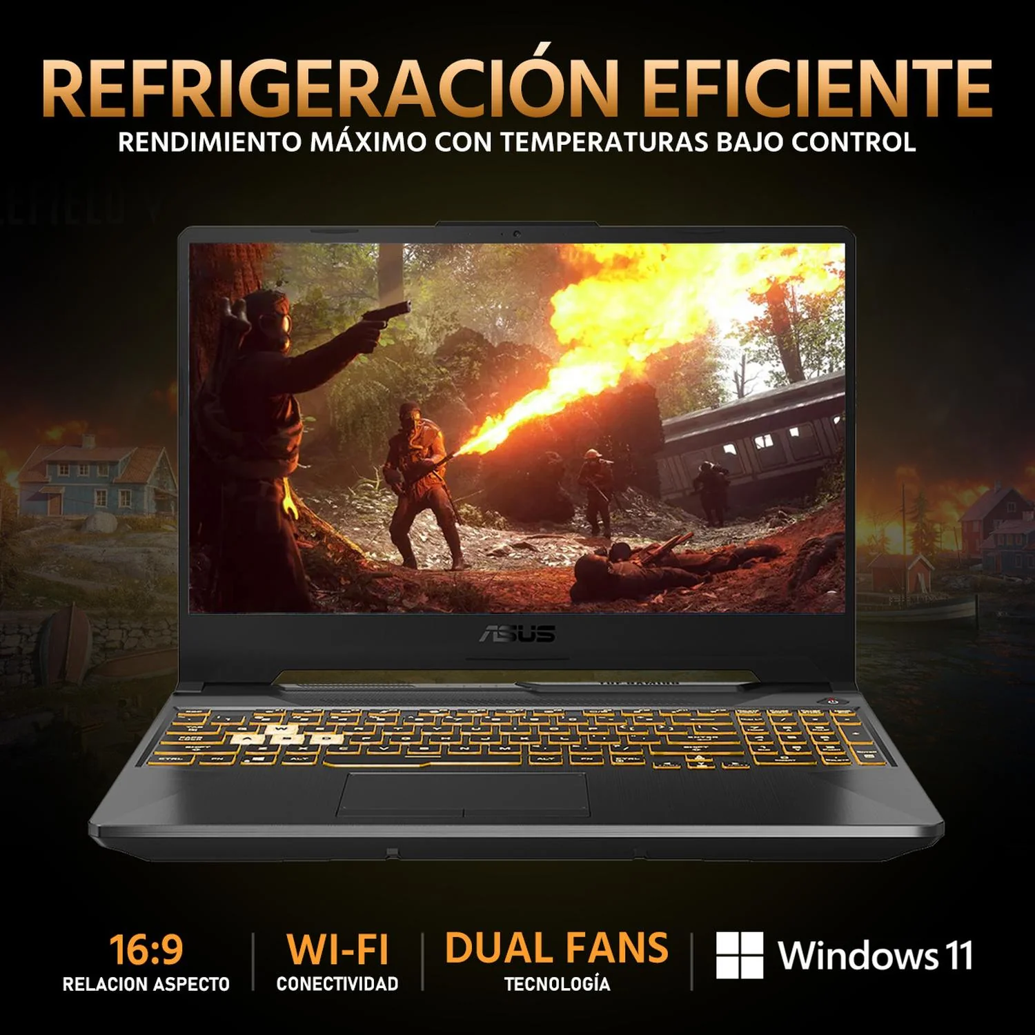 Laptop Gamer ASUS TUF Gaming A15 NVIDIA GeForce RTX 2050 AMD Ryzen 7 7435HS 16GB RAM 1TB SSD 15.6" Windows 11 Home Teclado en Ingles + Mouse DXT Gaming Open Box - Image 3