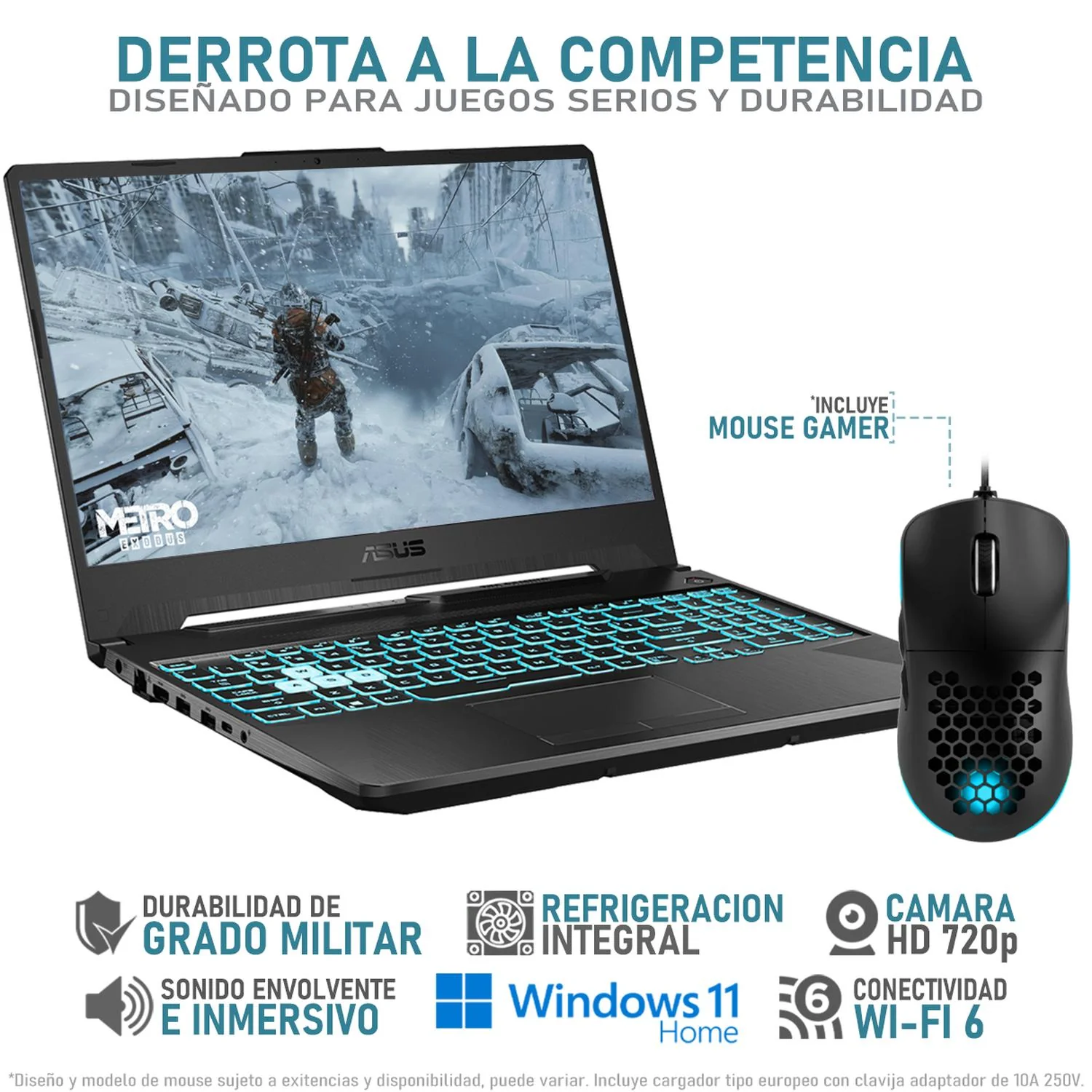 Laptop Gamer ASUS TUF Gaming A15 NVIDIA GeForce RTX 2050 AMD Ryzen 7 7435HS 24GB RAM 1.5TB SSD 15.6" Windows 11 Home Teclado en Ingles + Mouse DXT Gaming - Image 3