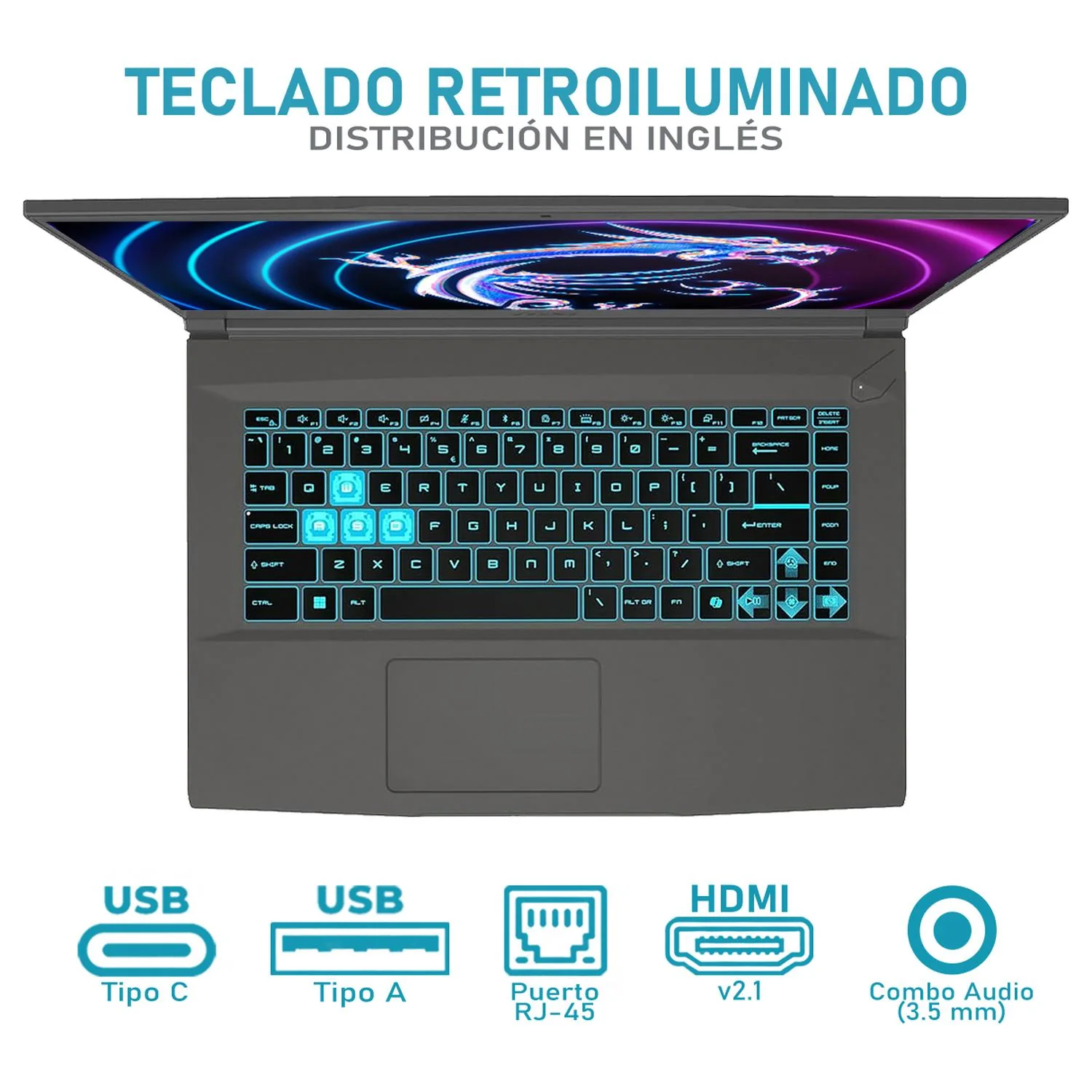 Laptop Gamer MSI Thin 15 NVIDIA GeForce RTX 4060 Intel Core i5 13420H 24GB RAM 512GB SSD 15.6" Windows 11 Home Teclado en Ingles - Image 4