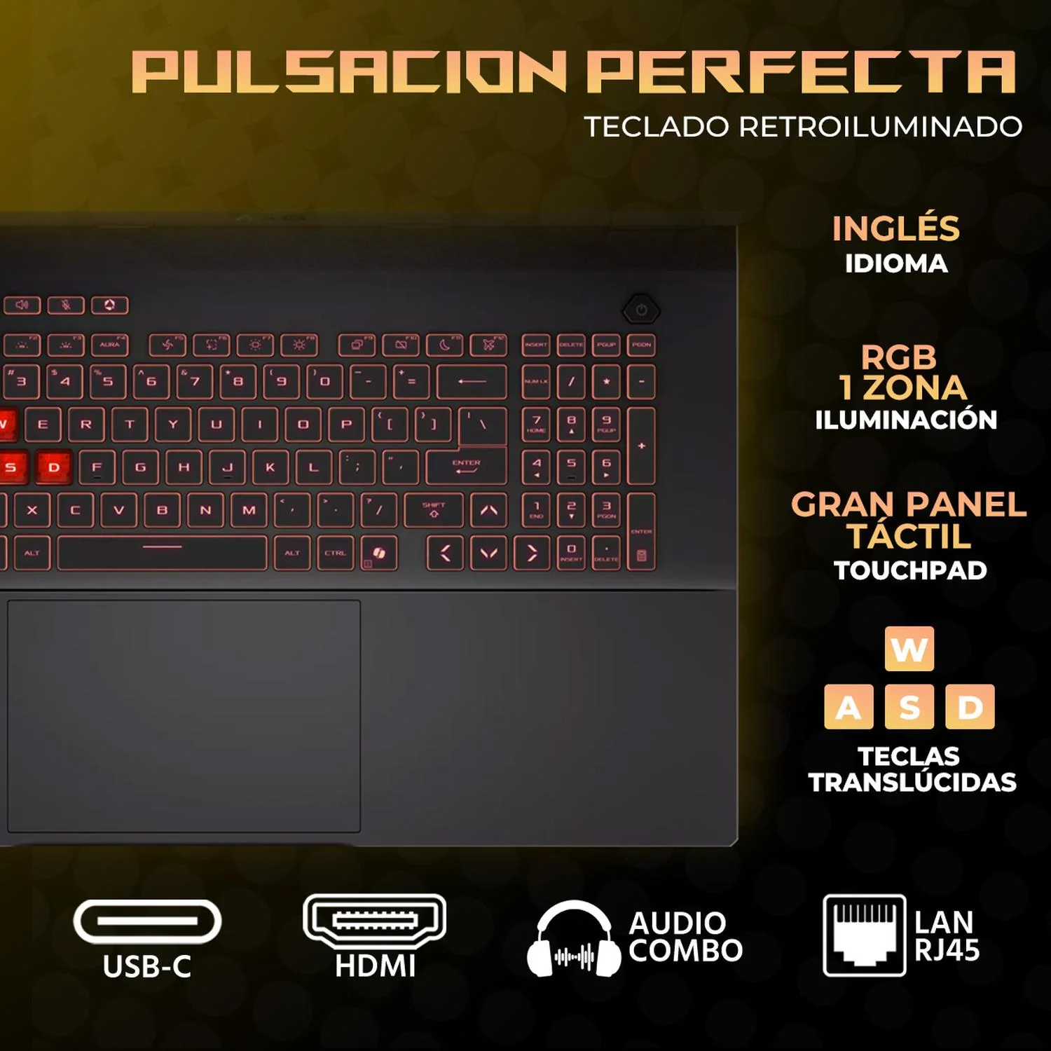 Laptop Gamer ASUS TUF Gaming A18 Nvidia GeForce RTX 5060 8GB DLSS 4.5 AMD Ryzen 7 260 32GB DDR5 1TB SSD Pantalla 18" IPS FHD+ 144Hz Teclado Ingles W11H Streaming y Creación de Contenido - Image 4
