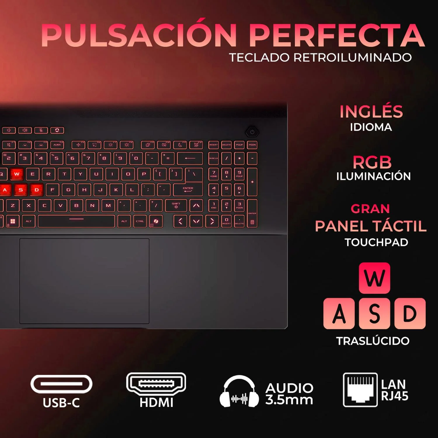 Laptop Gamer ASUS TUF Gaming A18 NVIDIA GeForce RTX 5060 AMD Ryzen 7 260 16GB DDR5 SSD 1TB 18" WUXGA 144Hz Teclado Ingles Gaming Competitivo y Creacion de Contenido - Image 4