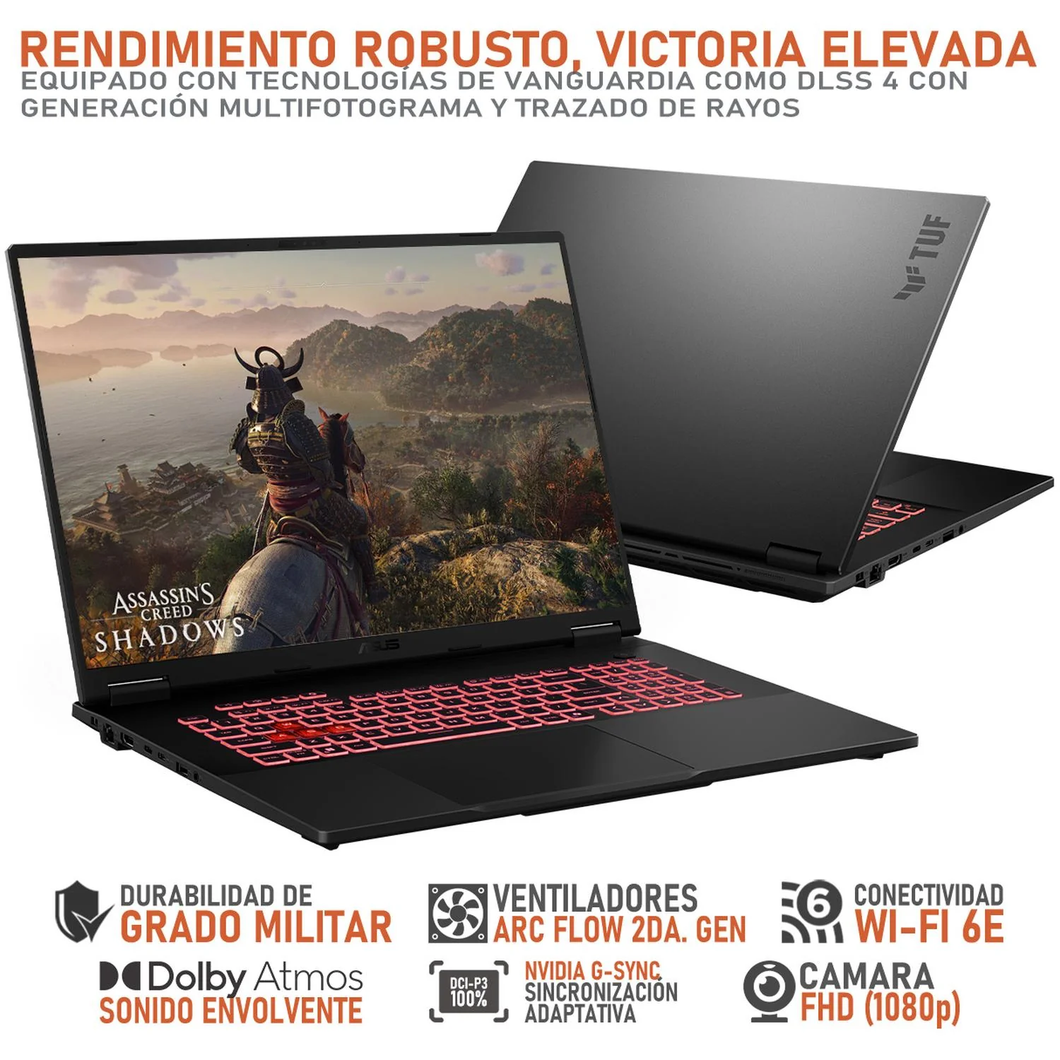 Laptop Gamer ASUS TUF Gaming A18 NVIDIA GeForce RTX 5070 AMD Ryzen 7 260 32GB RAM 1TB SSD 18" Windows 11 Home Teclado en Ingles - Image 3