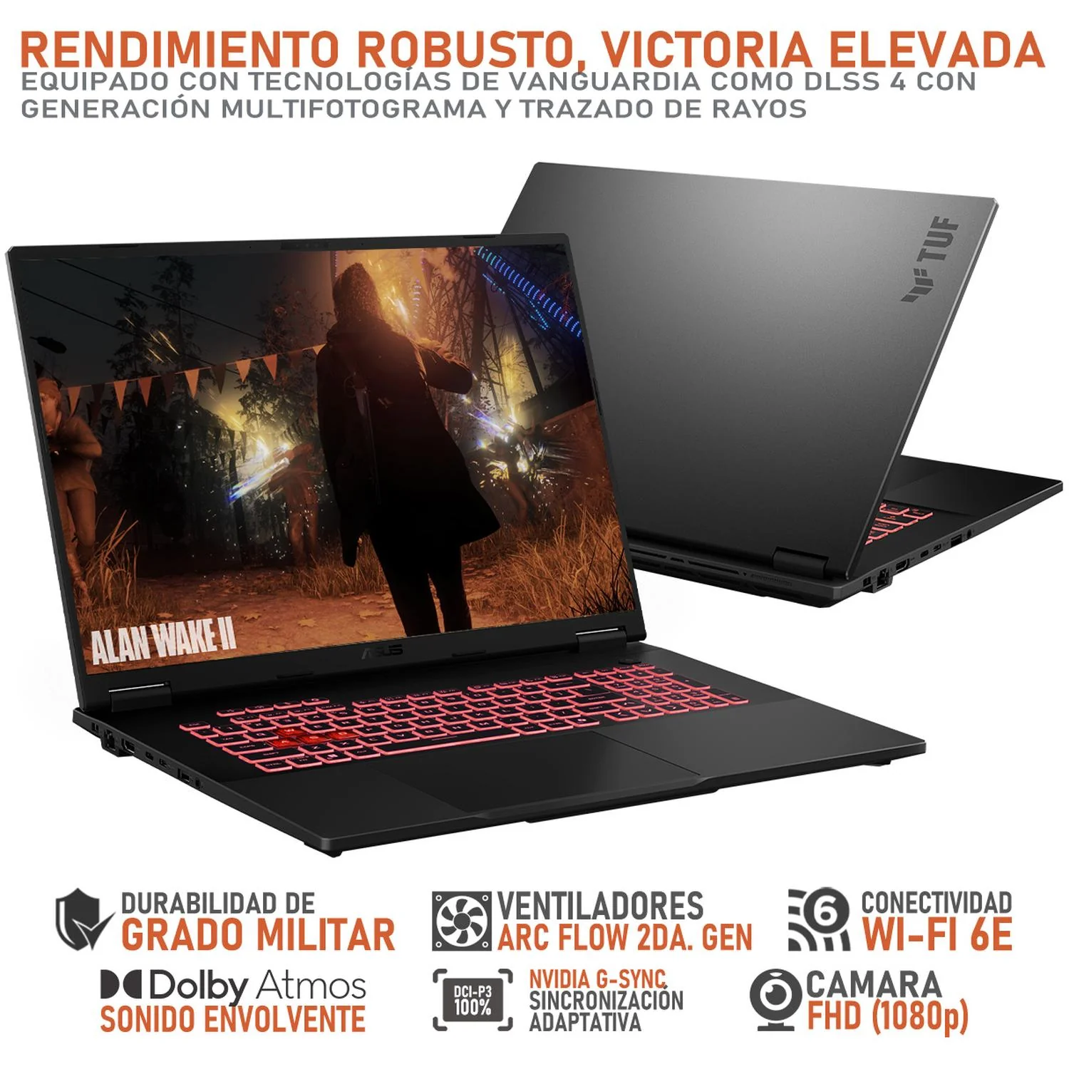 Laptop Gamer ASUS TUF Gaming A18 NVIDIA GeForce RTX 5070 AMD Ryzen 7 260 64GB RAM 1TB SSD 18" Windows 11 Home Teclado en Ingles - Image 3